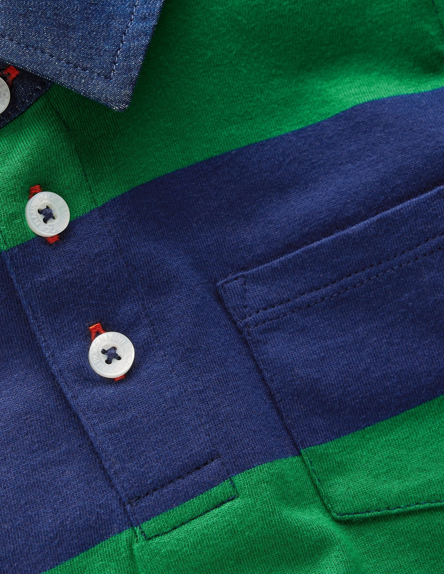 Long Sleeve Smart Polo Shirt-College Navy / Fresh Green