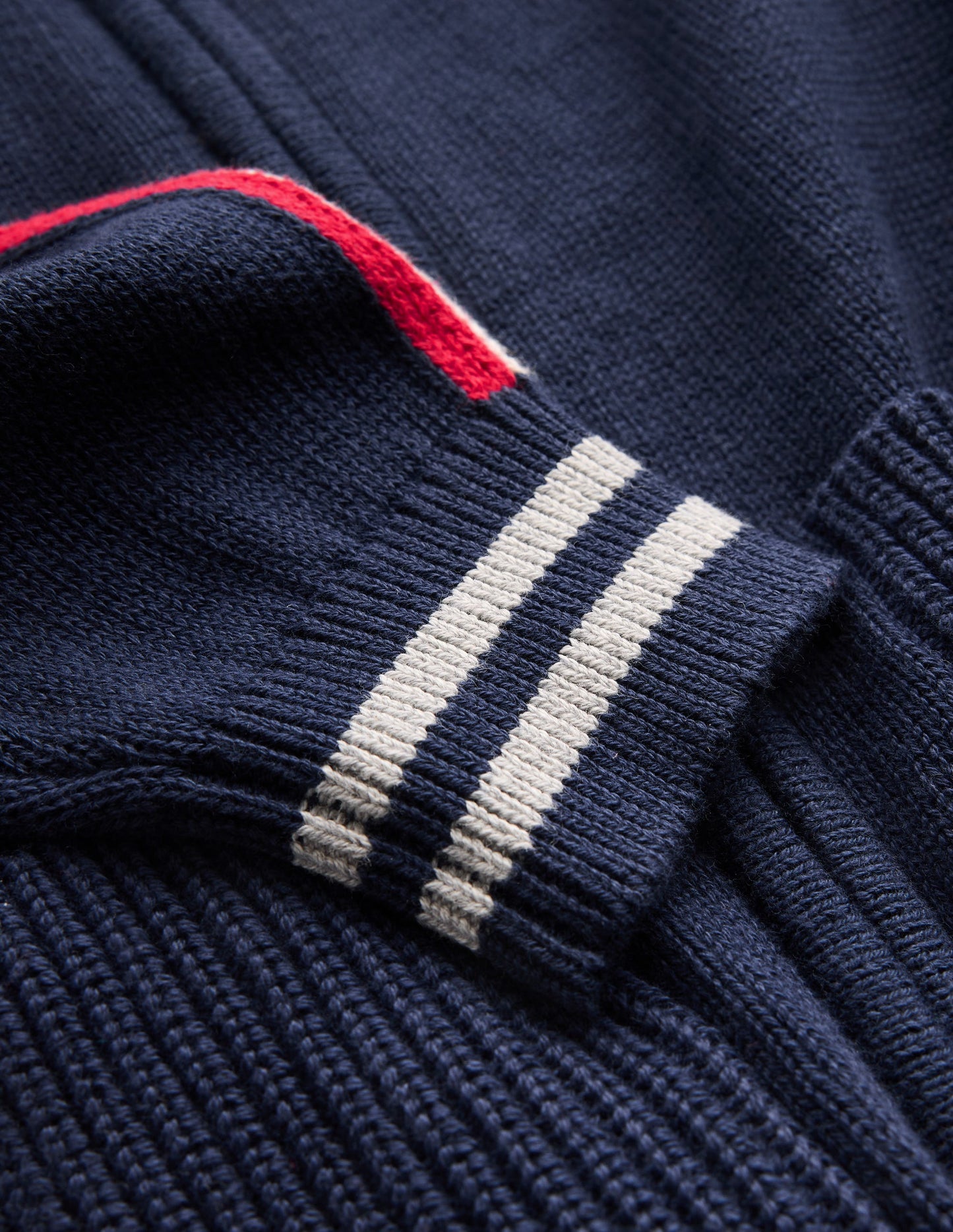 Smart Zip-through Jumper-Navy Marl
