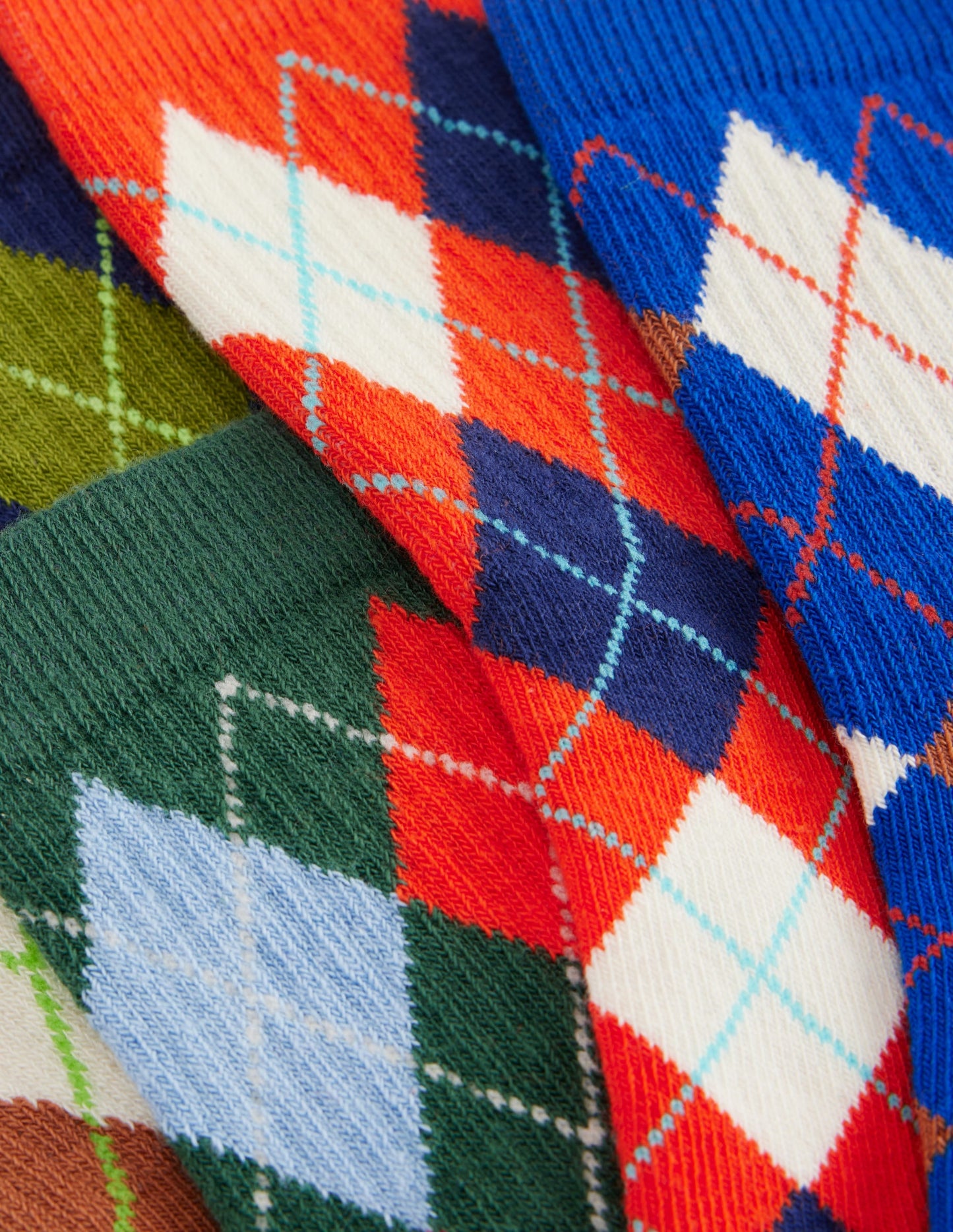 Boys Ribbed Socks 5 Pack-Multi Argyle