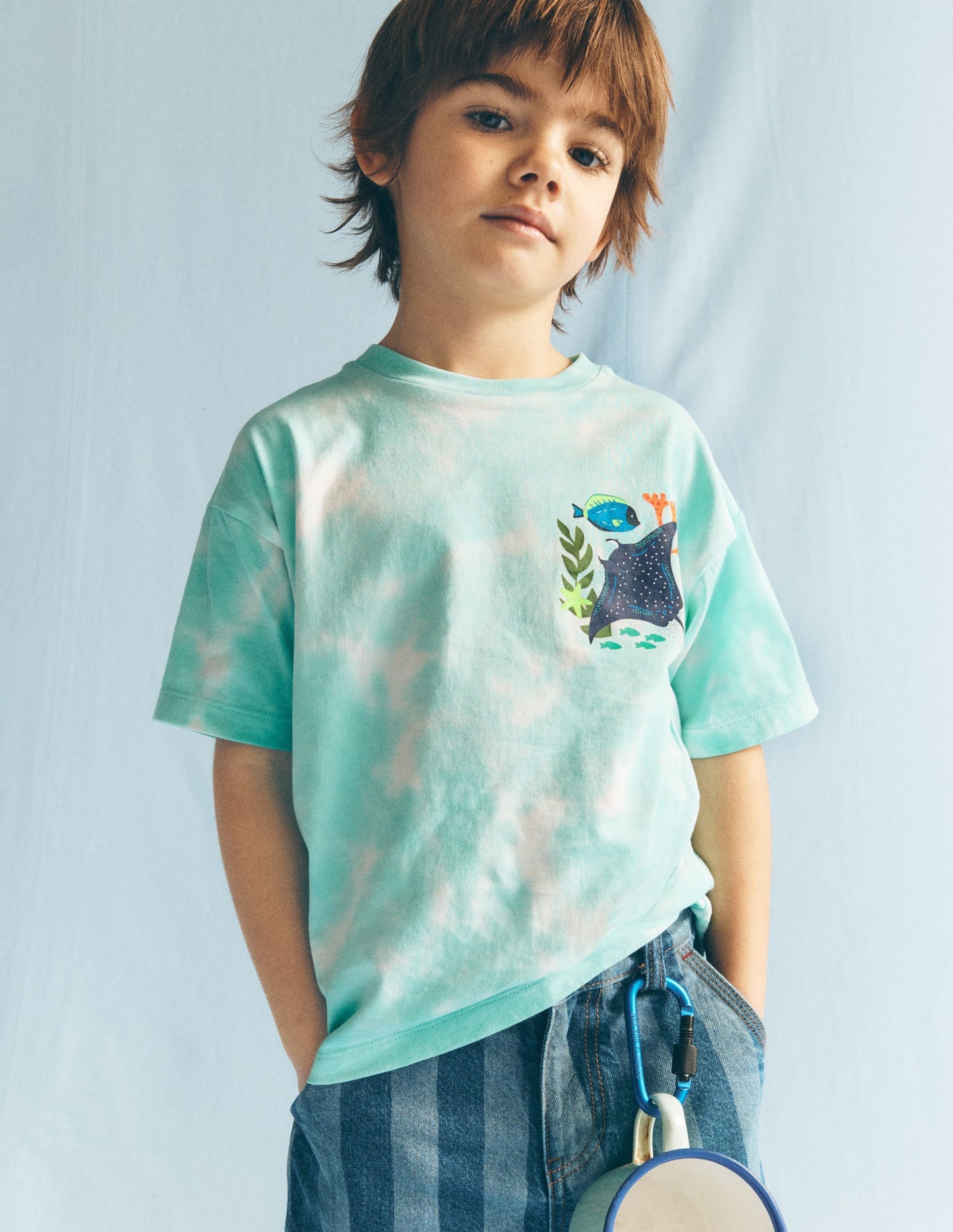 Front & Back Printed T-shirt-Tie Dye Coral Reef