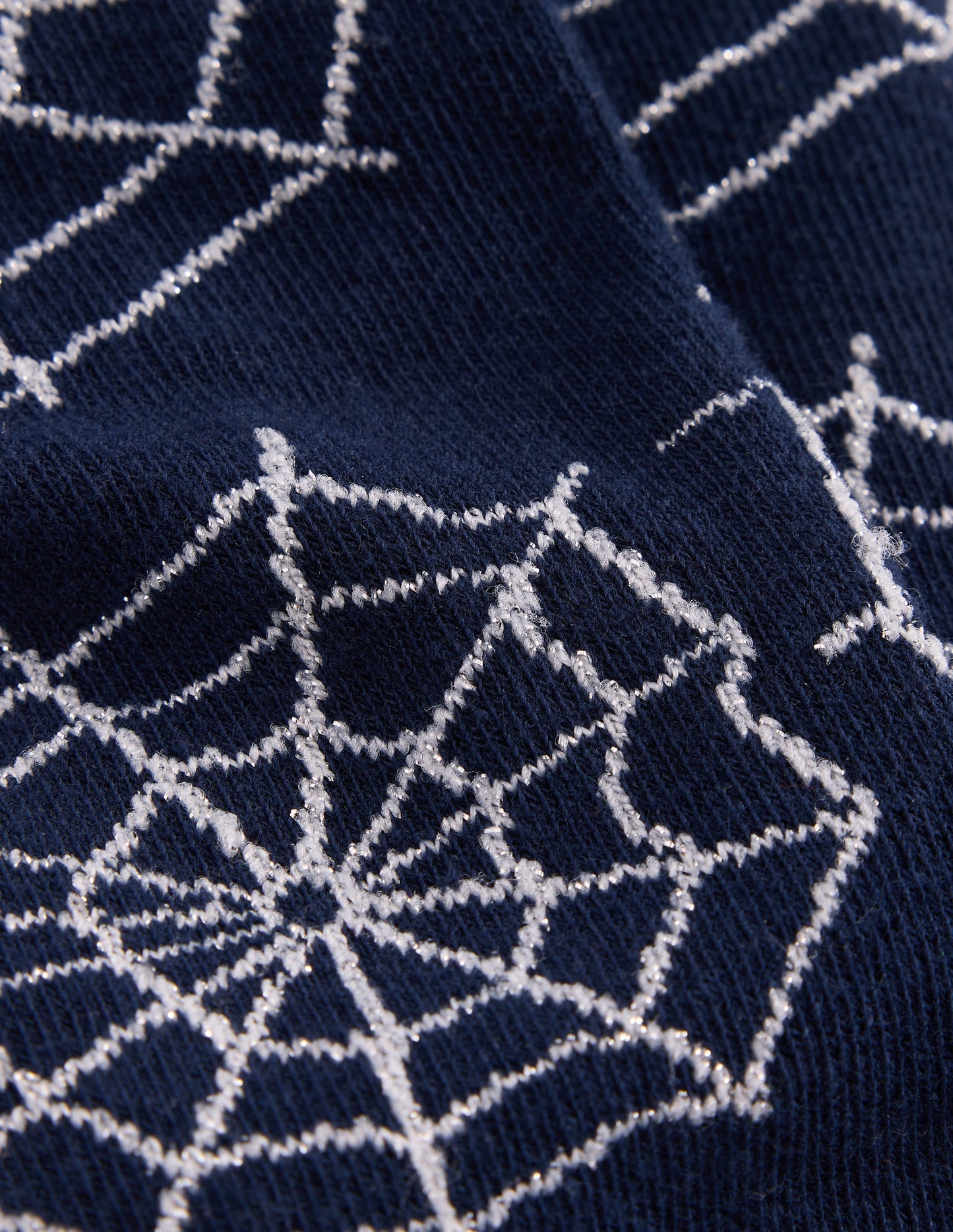 Patterned Tights-College Navy Cobwebs