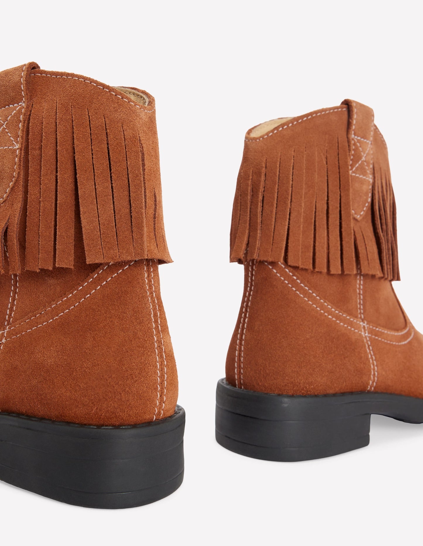 Western Boots-Tan Fringe