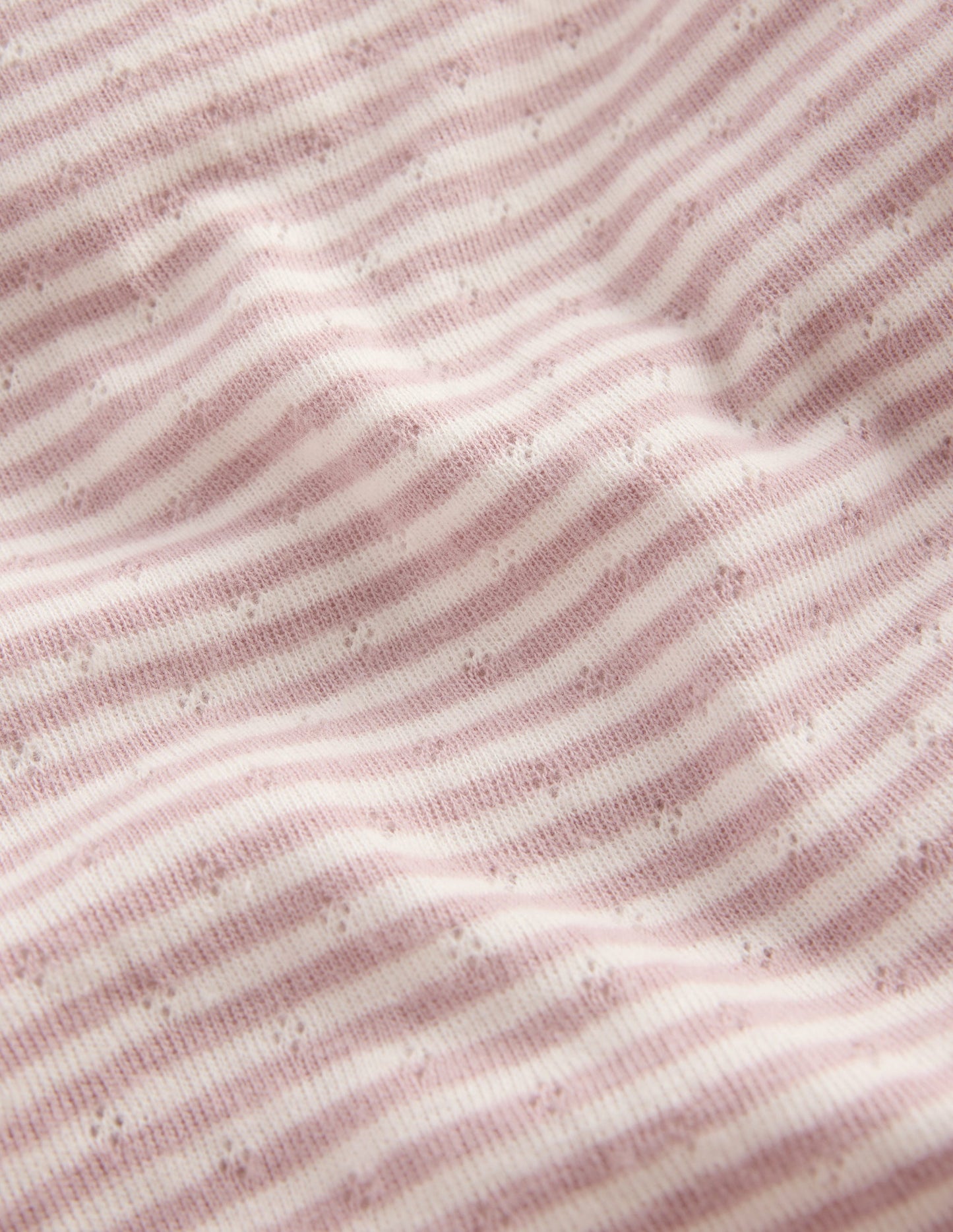 Long Sleeve Pointelle Top-Violet Ice / Ivory