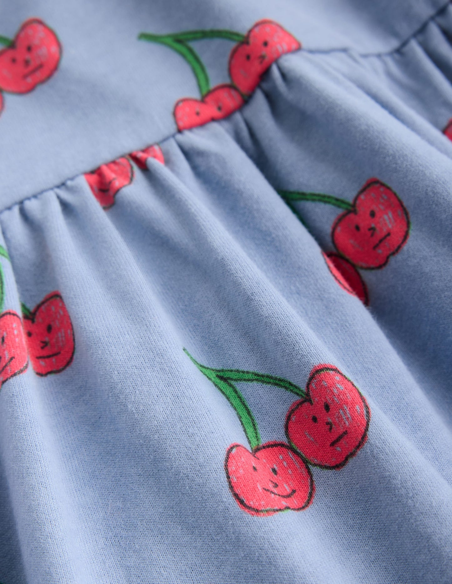 Ariel Twirly Jersey Dress-Blue Cherries