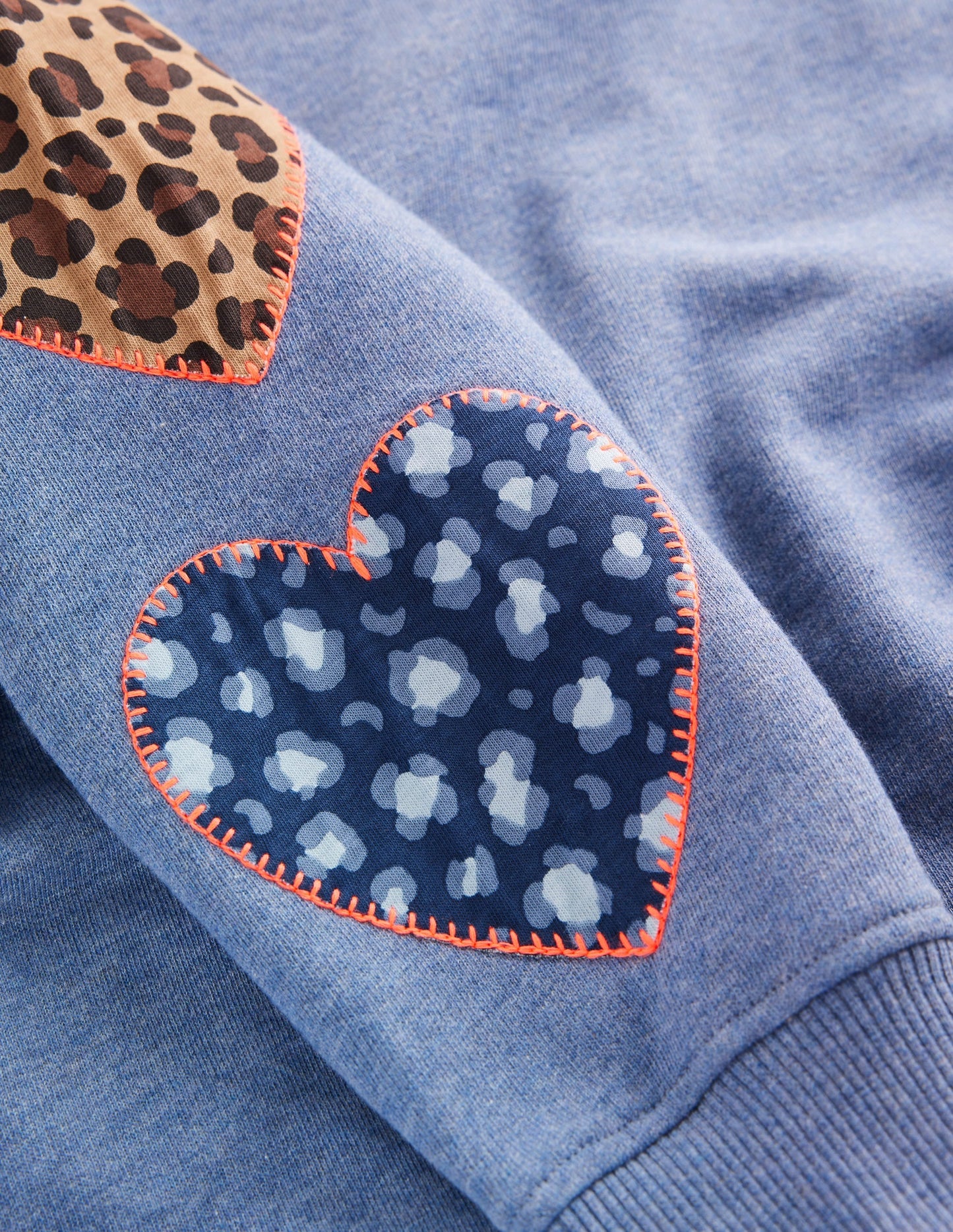 Ami Relaxed Sweatshirt Dress-Blue Heart Embroidery