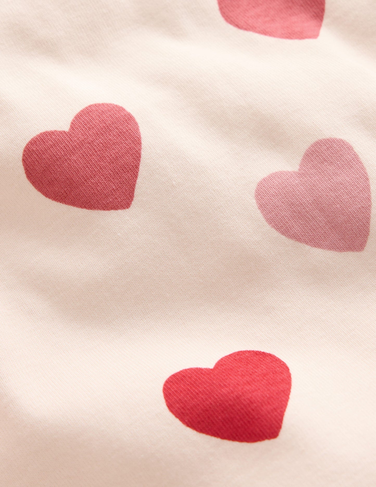 Snug Long John Pyjamas-Soft Ivory Hearts