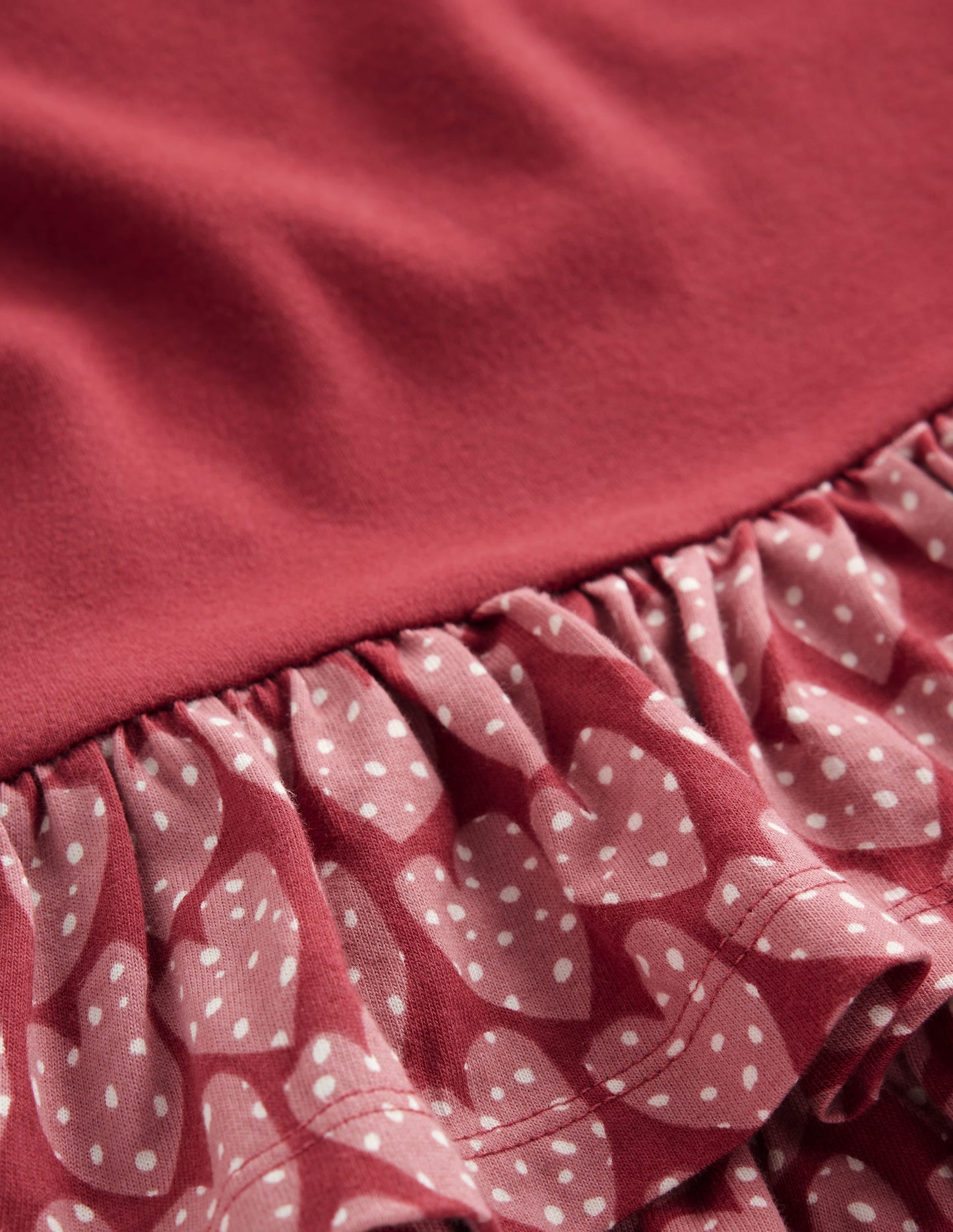 Cora Jersey RaRa Dress-Pomegranate Red Spotty Hearts