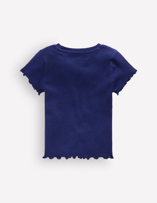Short Sleeve Rib T-Shirt-College Navy