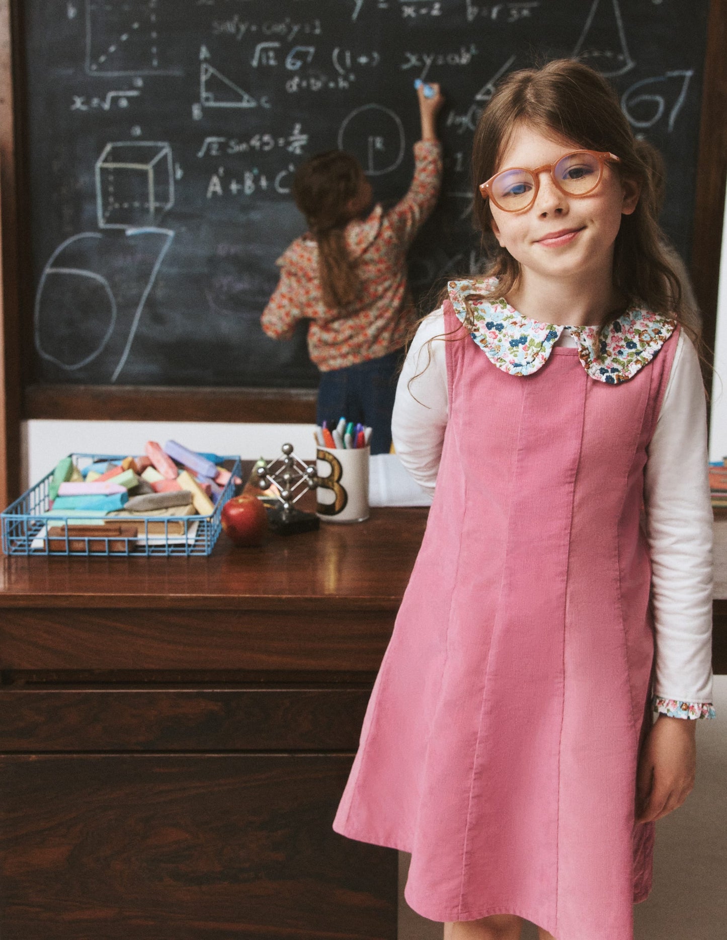 Willa Pinafore Dress-Pink Heather