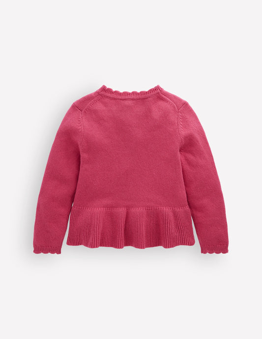 Pretty Peplum Cardigan-Winter Blush