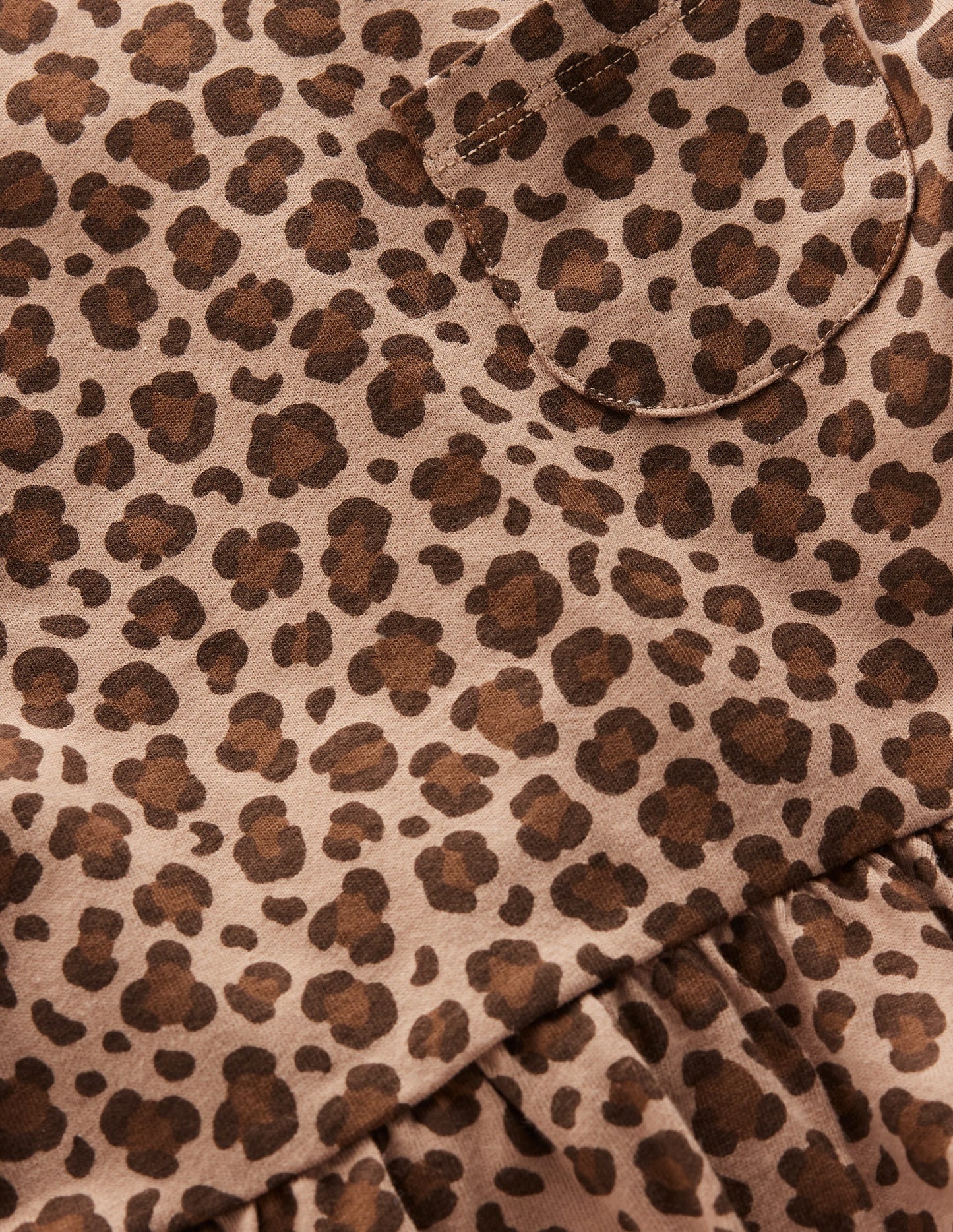 Long Sleeve Peplum Top-Brown Leopard