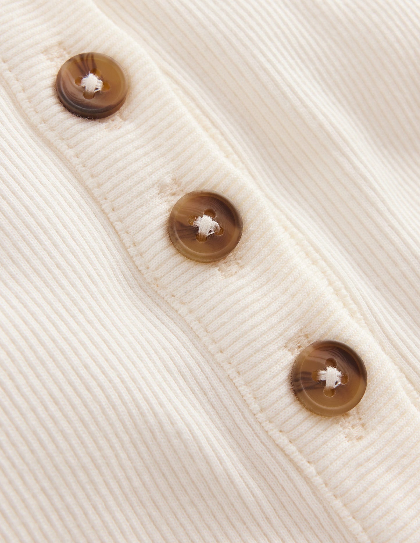 Henley Ribbed Vest-Soft Ivory