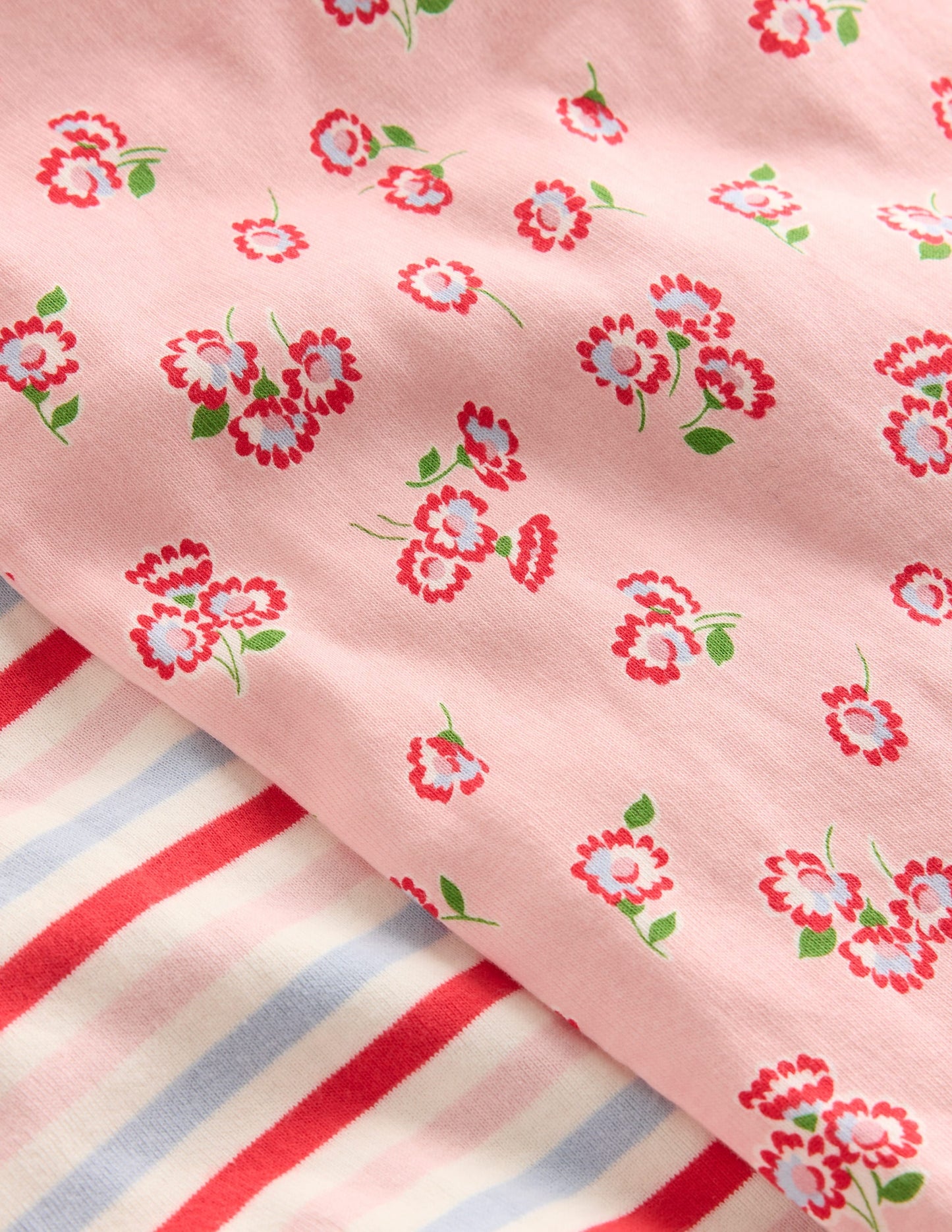 Twin Pack Short Pyjamas-Chalk Pink Daisy