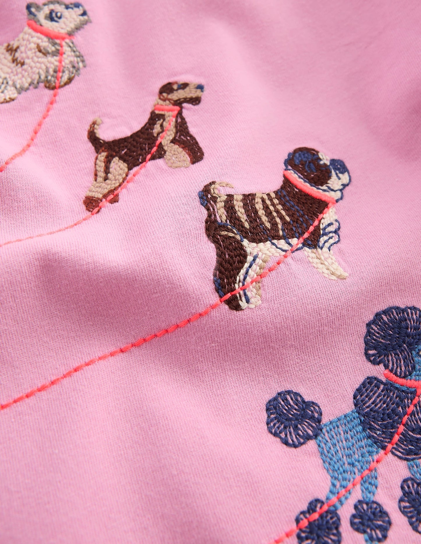 Long Sleeve Superstitch Tee-Soft Lavender Dogs