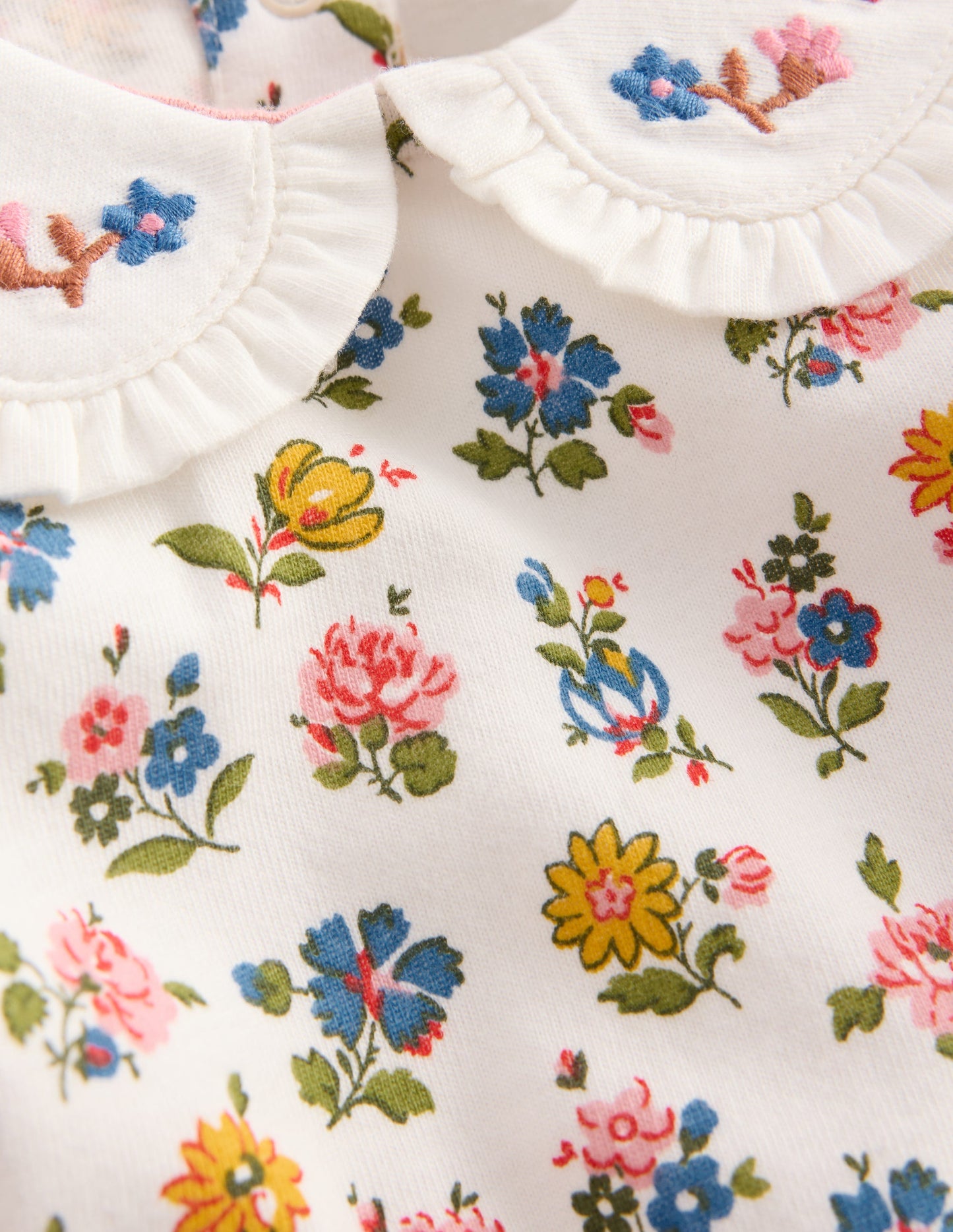 Collared Jersey Set-Blue Ditsy Floral