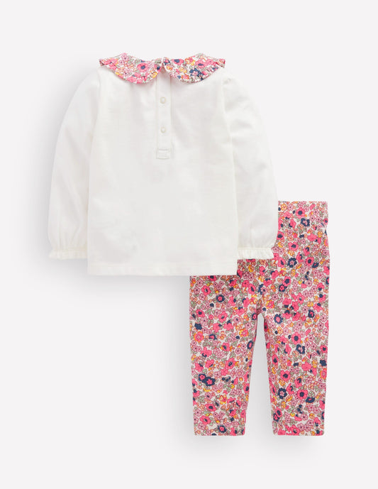 Collared Jersey Set-Multi Ditsy Floral