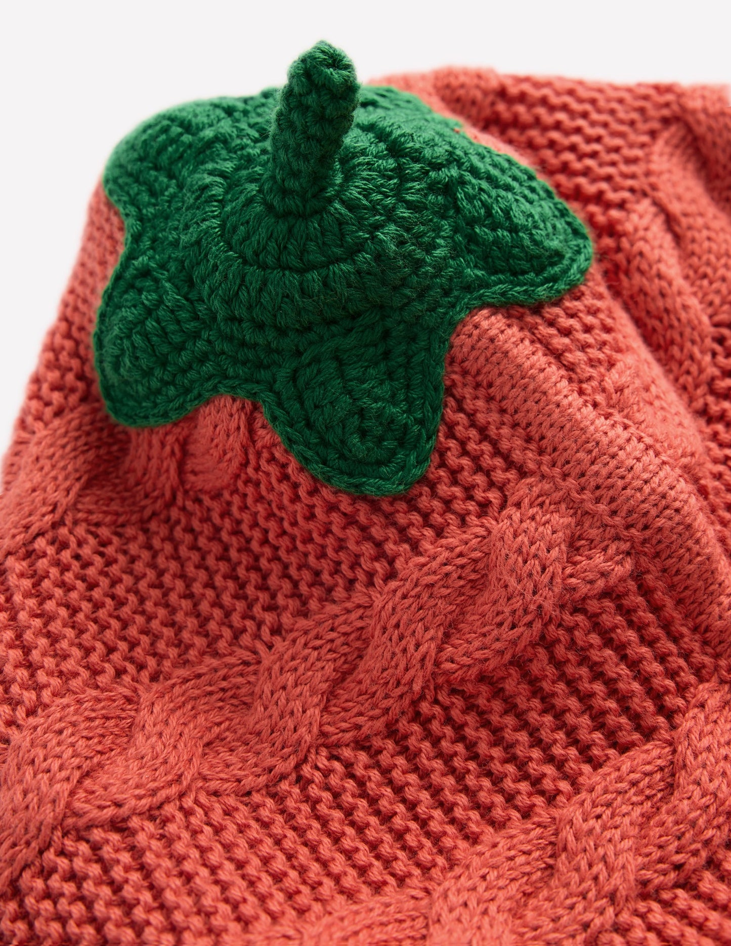 Novelty Cotton Knitted Jacket-Terracotta Clay Pumpkin