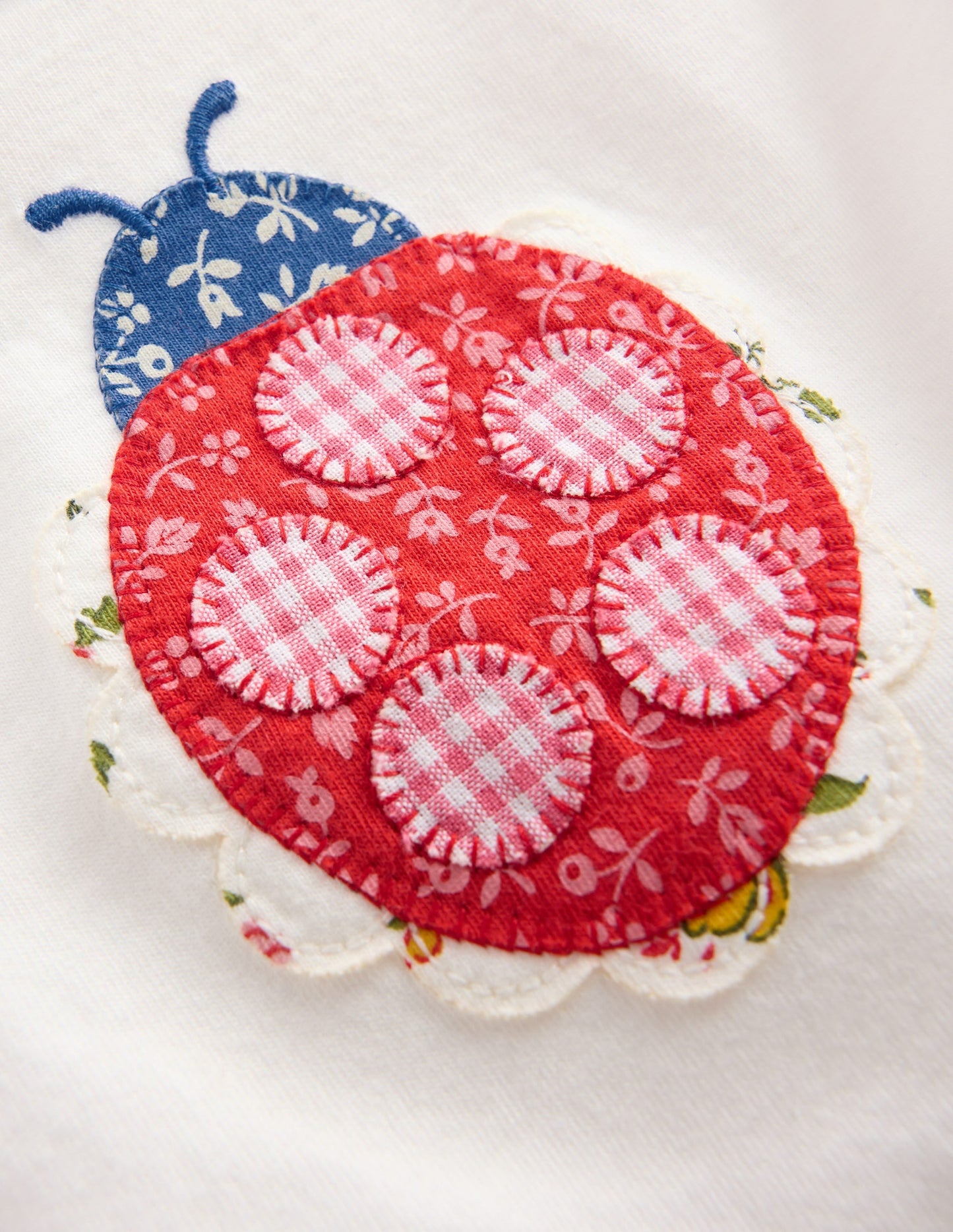 Appliqué Jersey Play Set-Ivory/Blue Ladybird