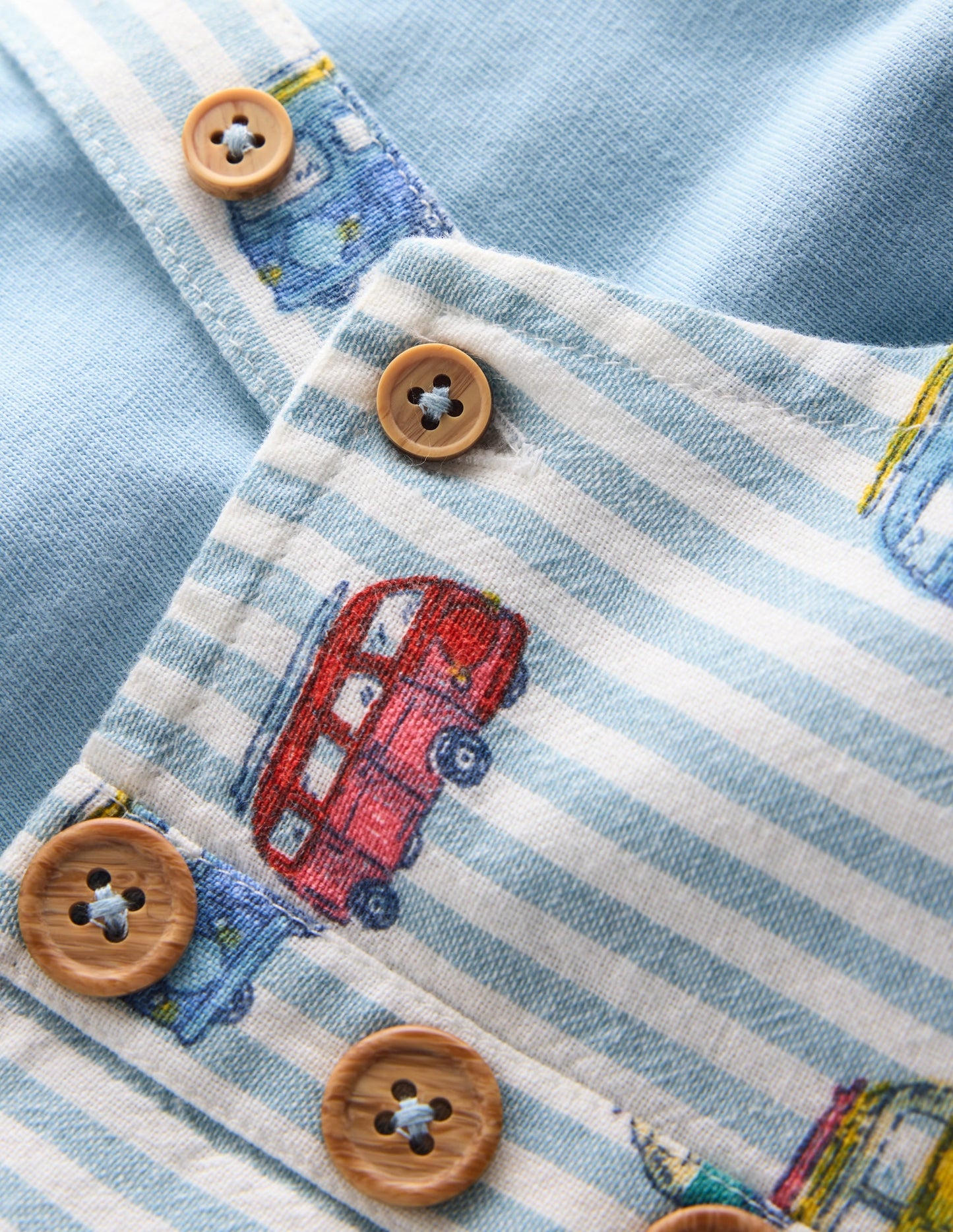 Short Woven Dungaree Set-Silver Lake Blue Camper Vans