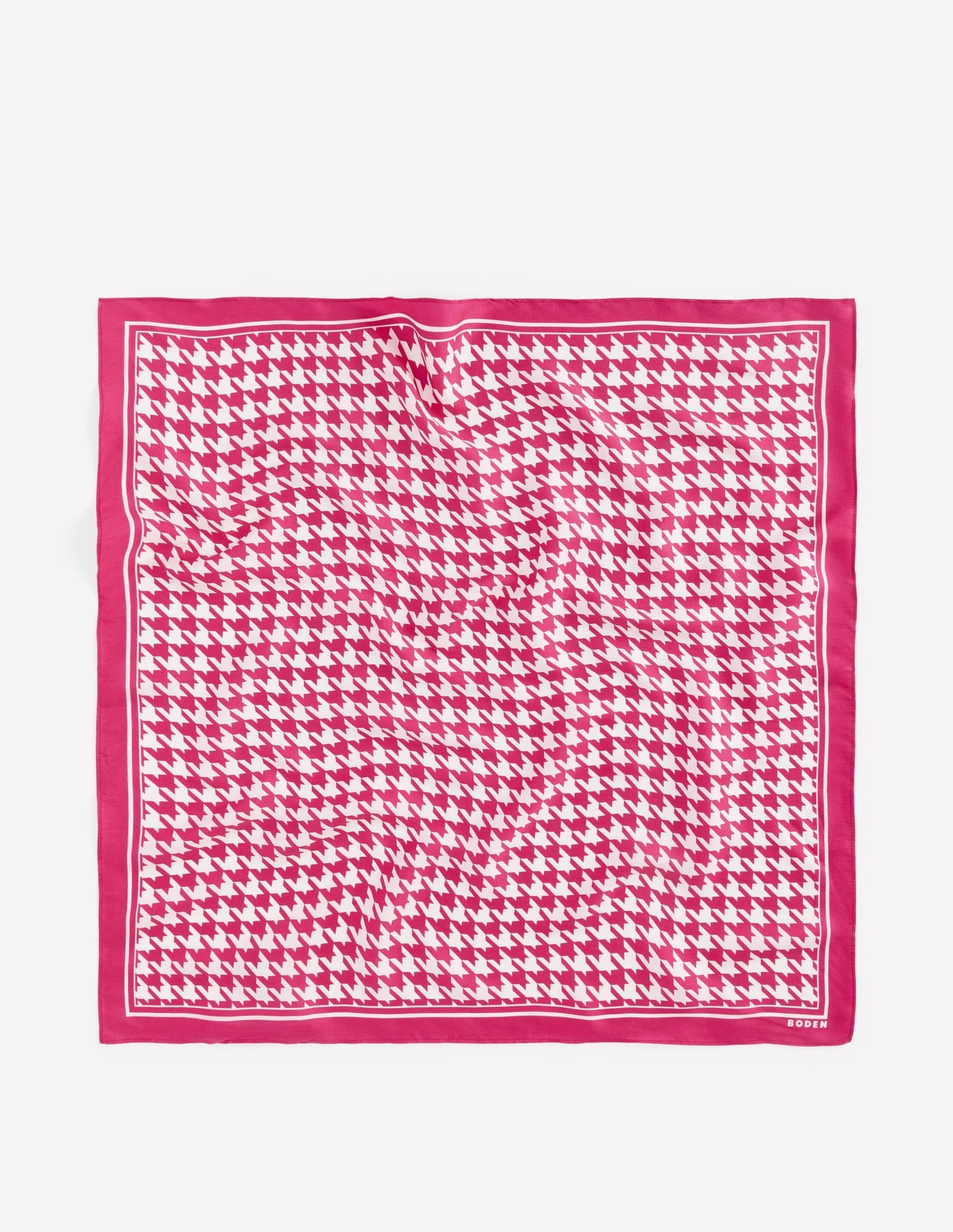 Elisabeth Silk Square Scarf-Pink Peony, Houndstooth