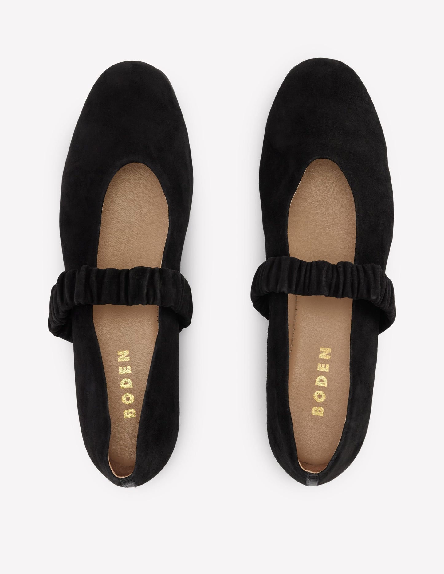 Camilla Ruched Ballet Flats-Black