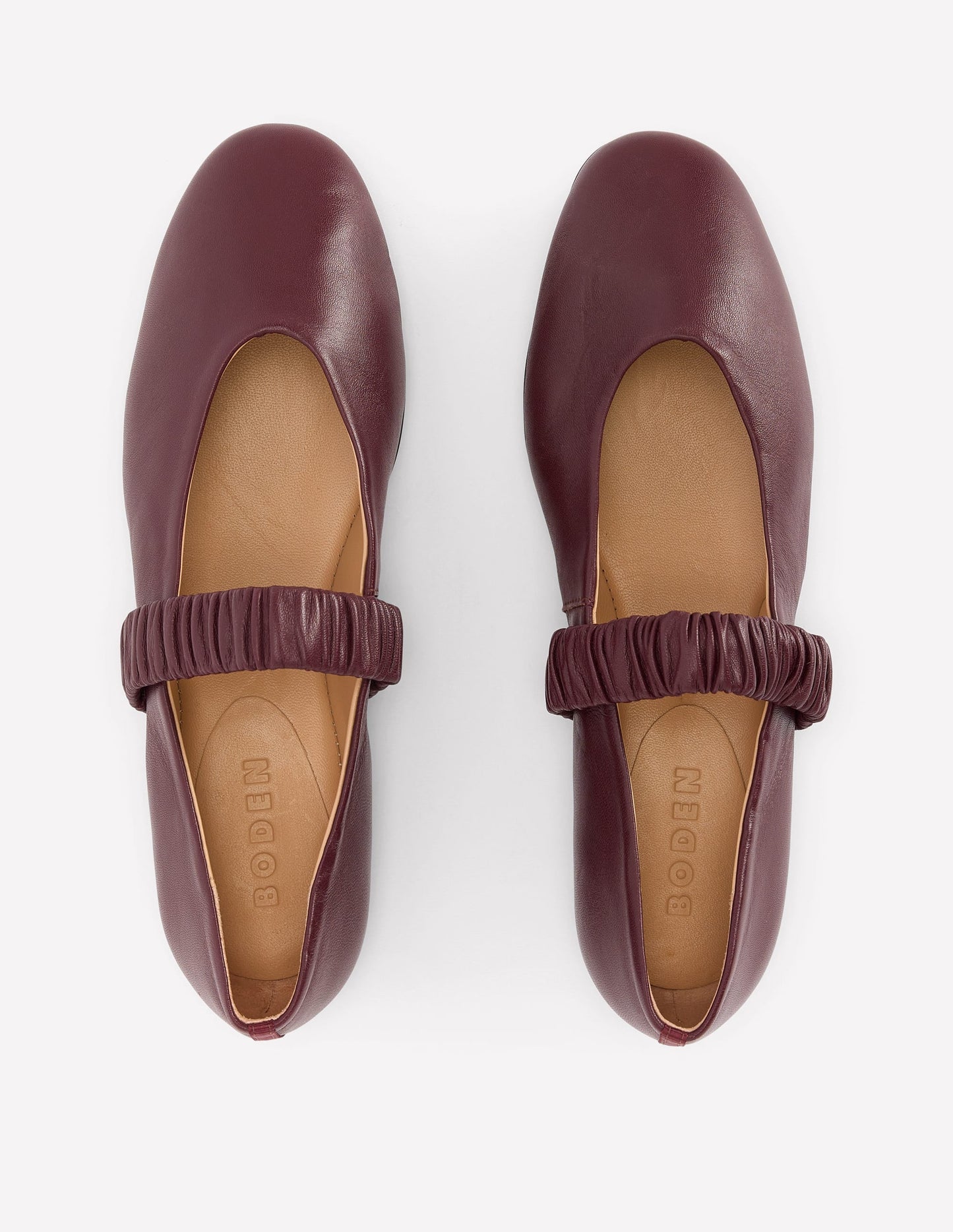 Camilla Ruched Ballet Flats-Oxblood