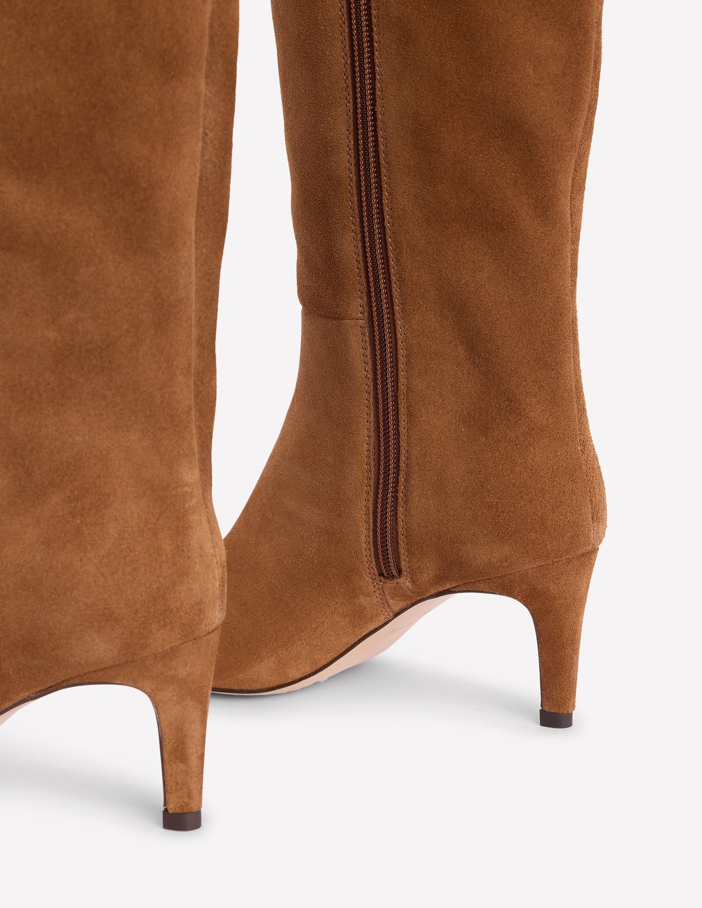 Straight Leg Heeled Boot-Golden Brown