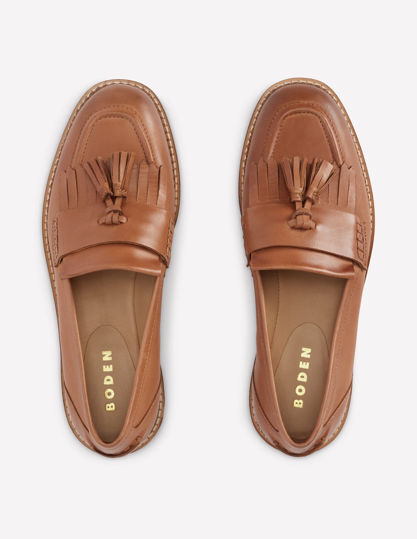 Nya Ghillie Flat Loafers-Tan