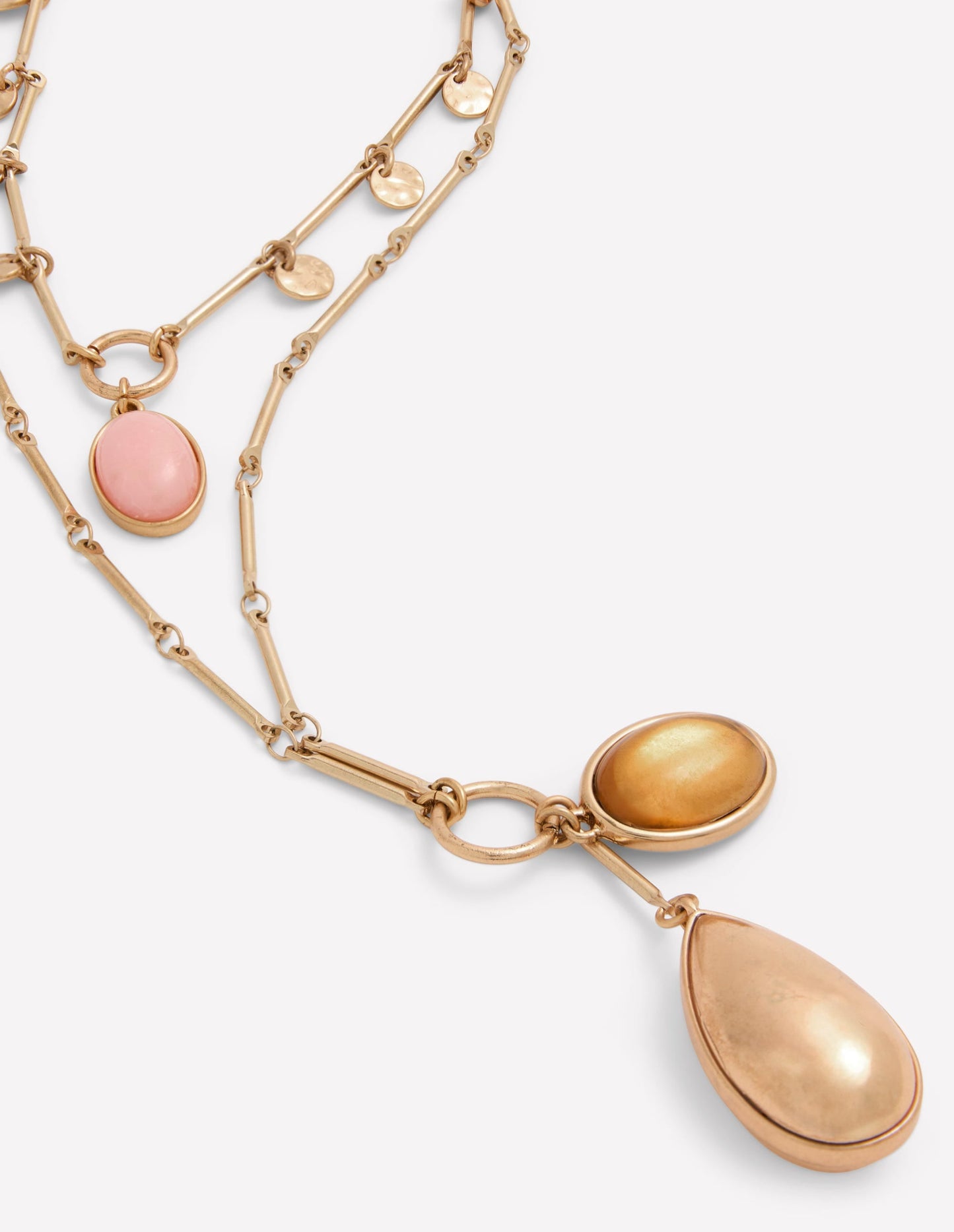 Jewel Tear Drop Necklace-Multi