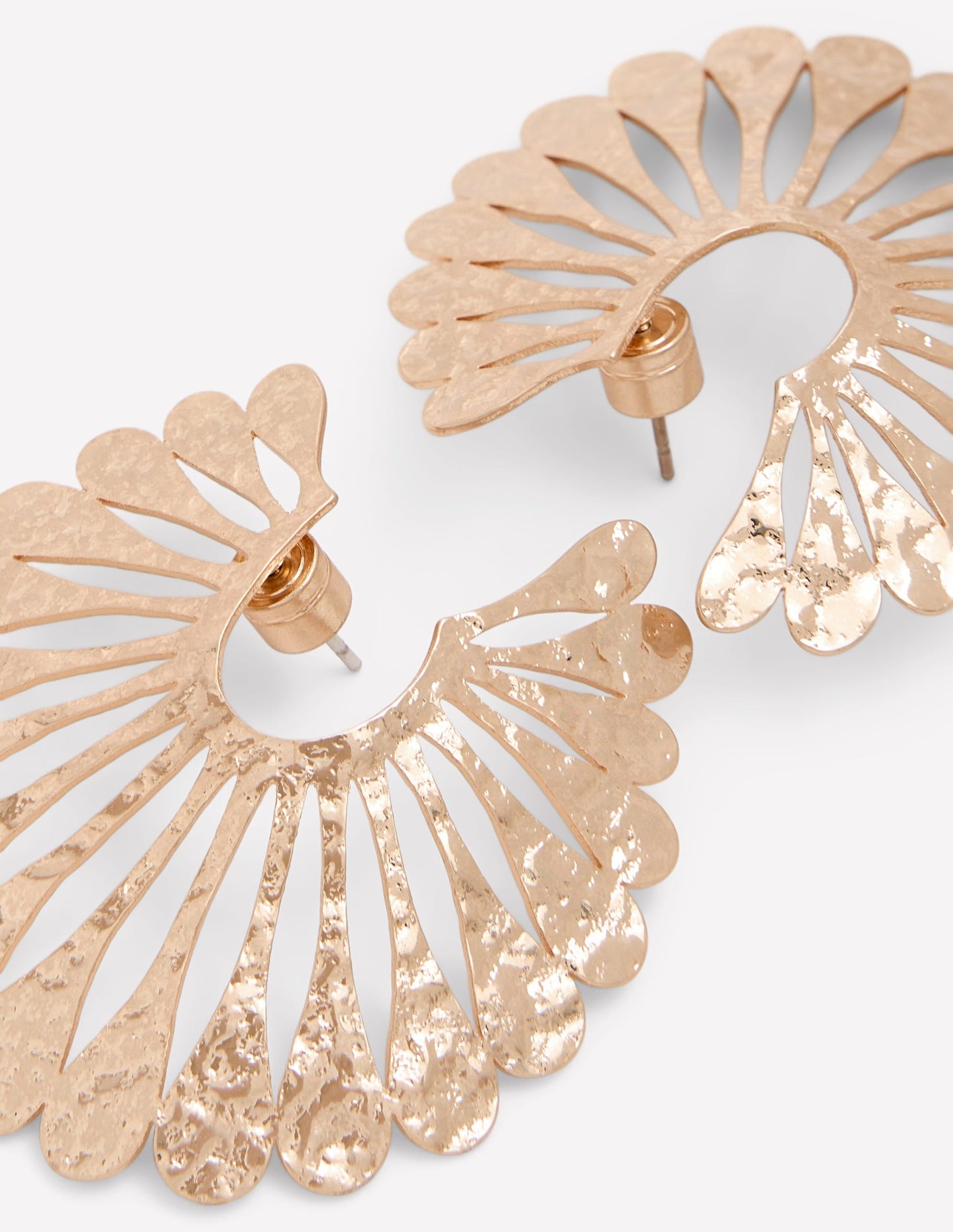 Statement Hammered Studs-Hoop
