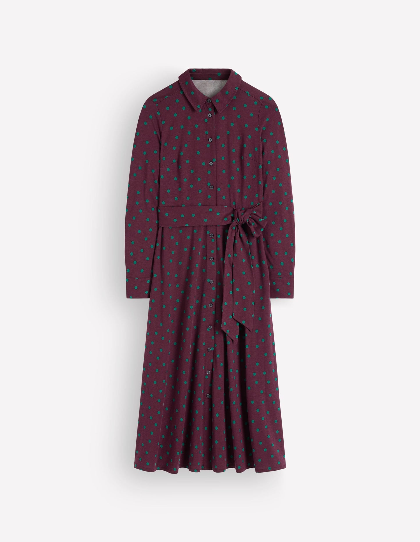 Marcia Jersey Shirt Dress-Dark Cherry, Boden Spot
