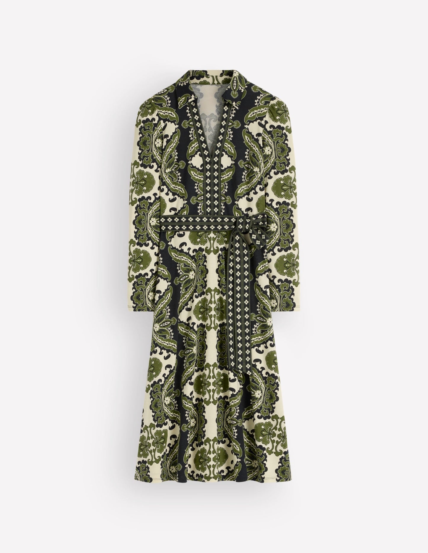 Imogen Collared Jersey Dress-Multi, Blossoming Gardenia
