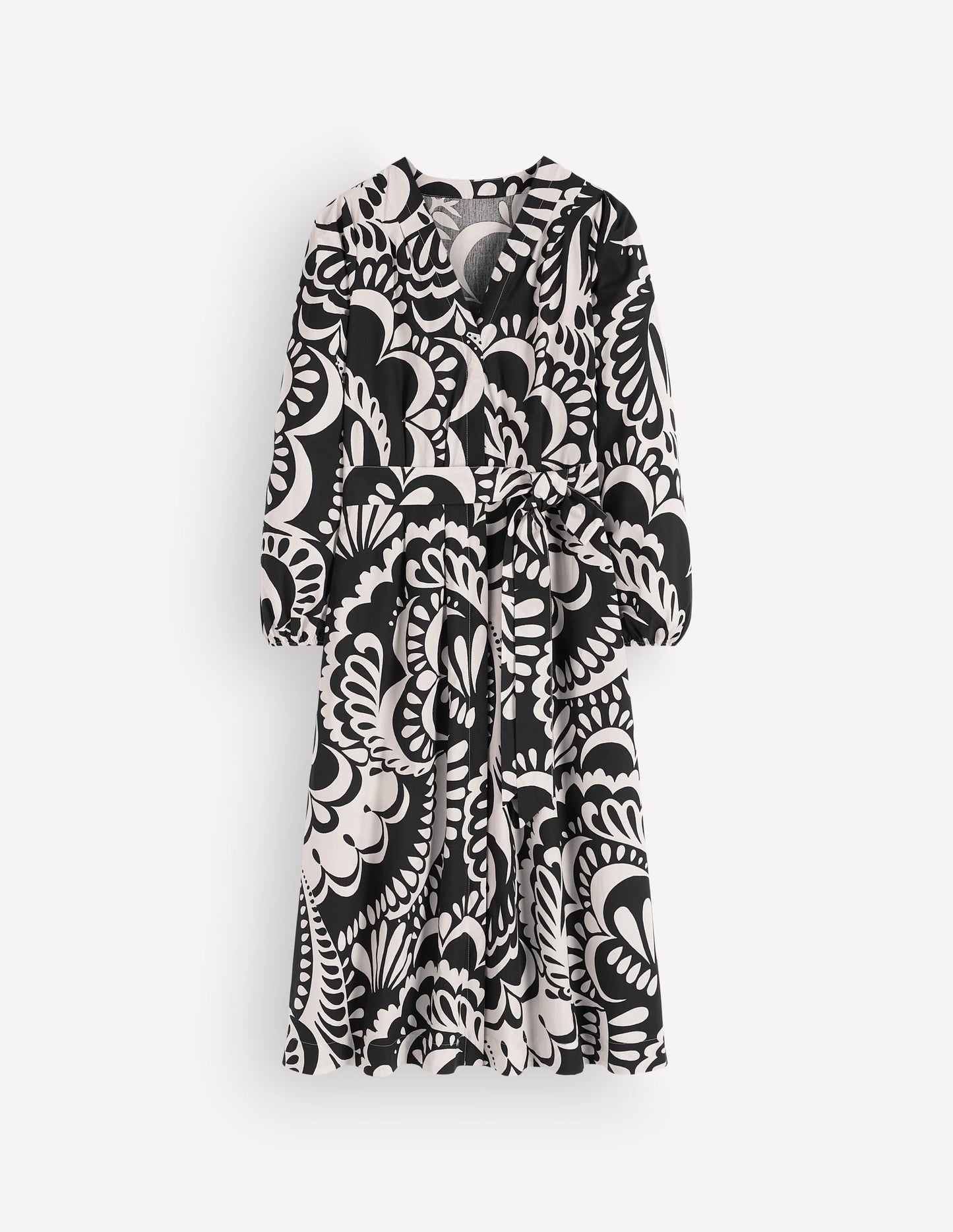 Nicola Cotton Midi Dress-Black, Flourishing Medley