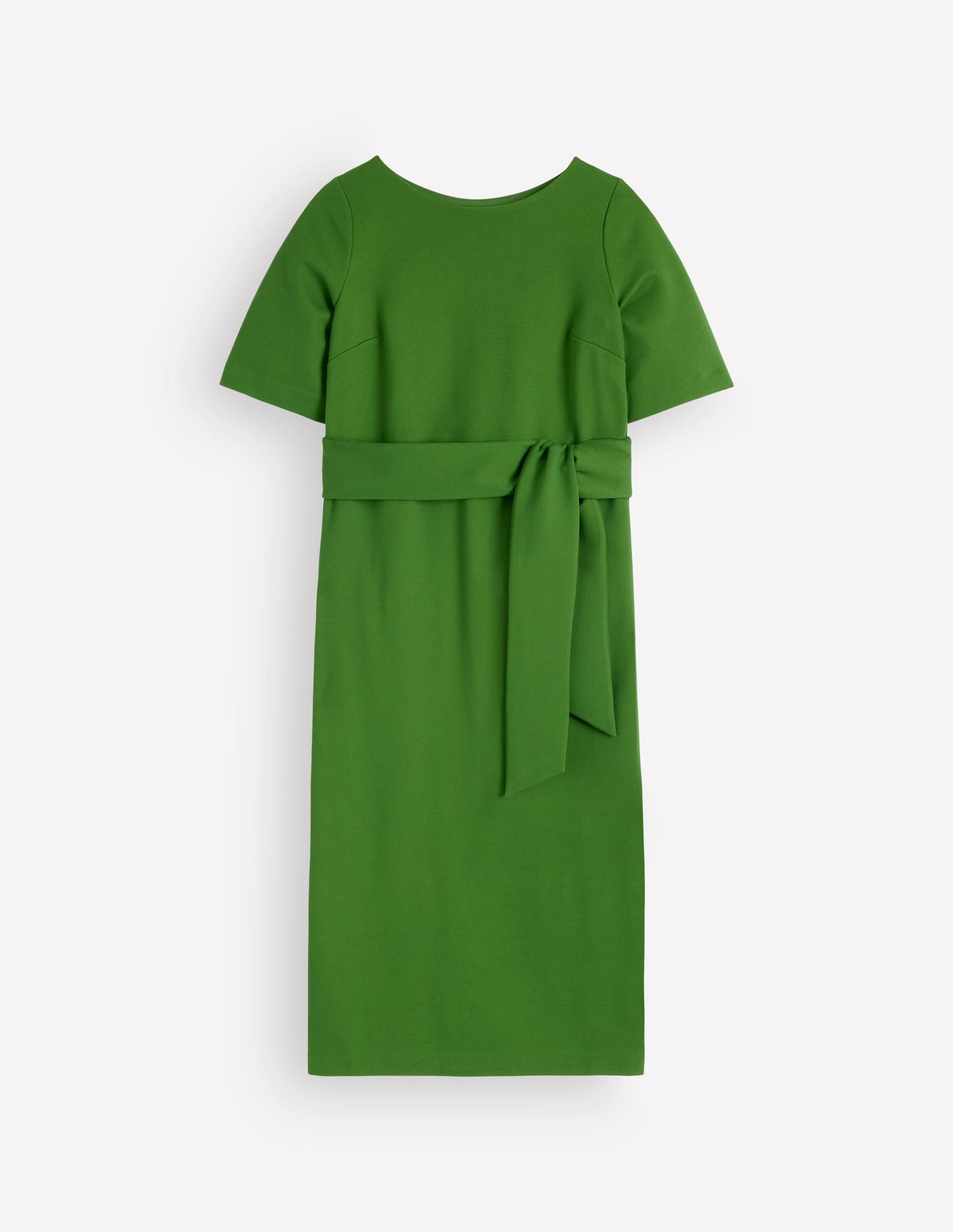 Belted Ponte Midi Dress-Promenade Green