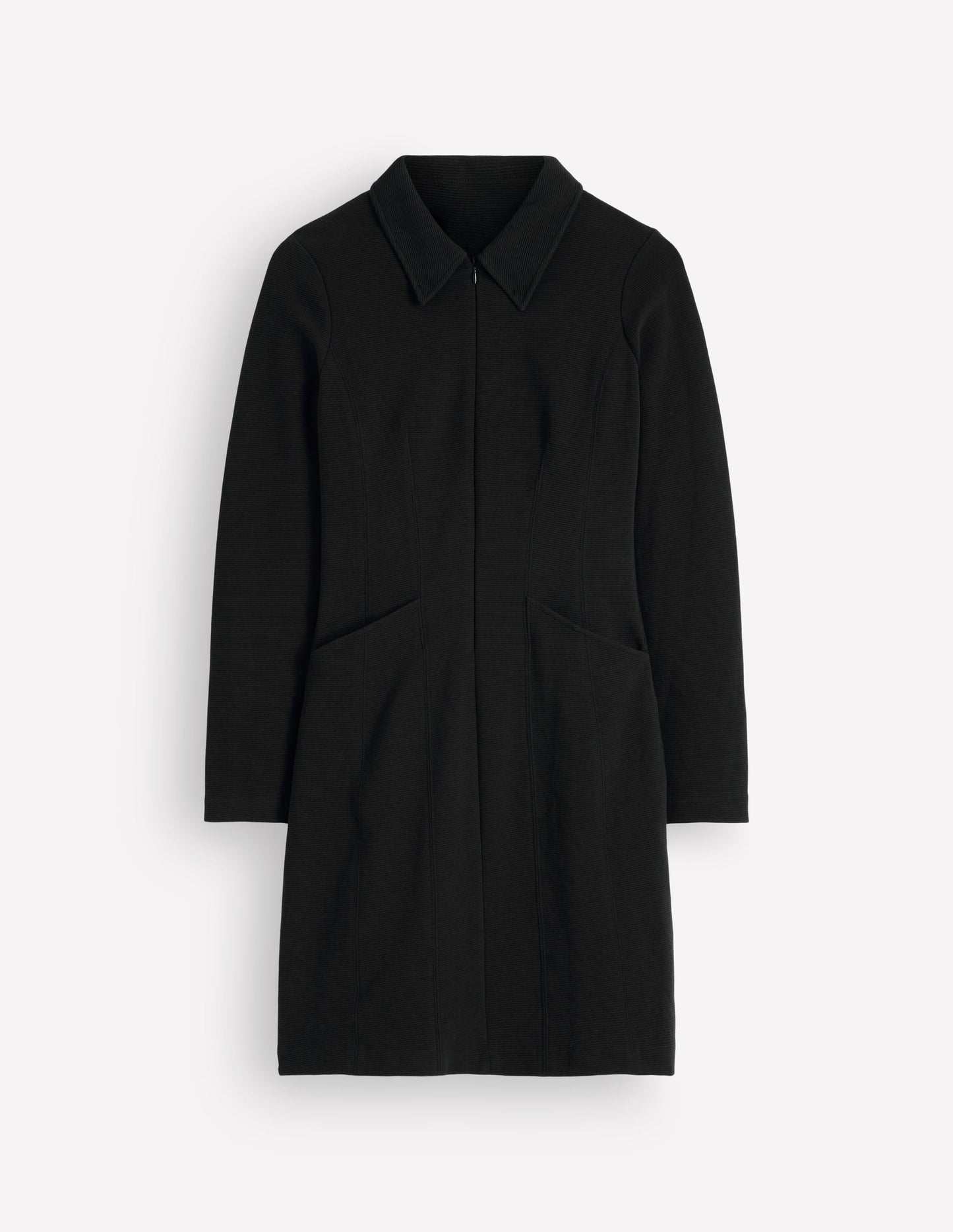 Nia Ottoman Long Sleeve Dress-Black