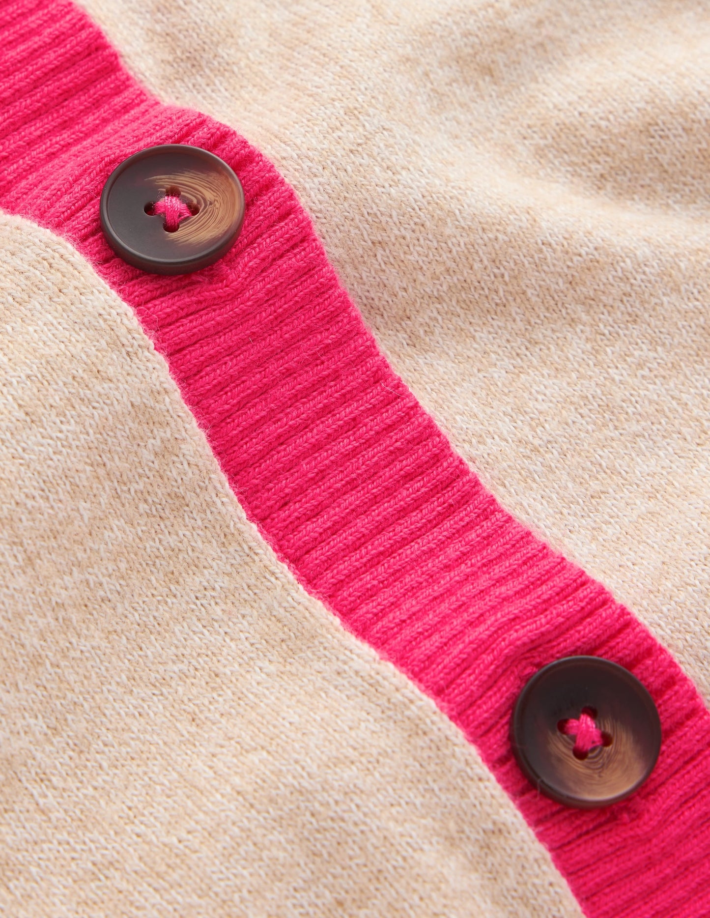 Meg Raglan Sleeve Cardigan-Pink, Ivory colour block