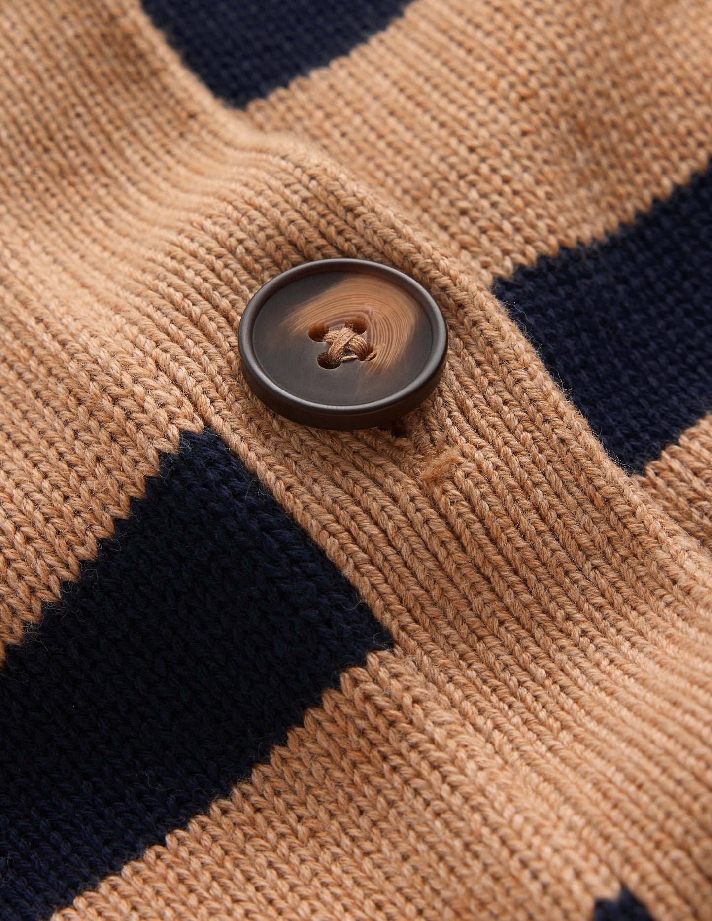 Lucy Relaxed Cotton Cardigan-Camel Melange, Stripe