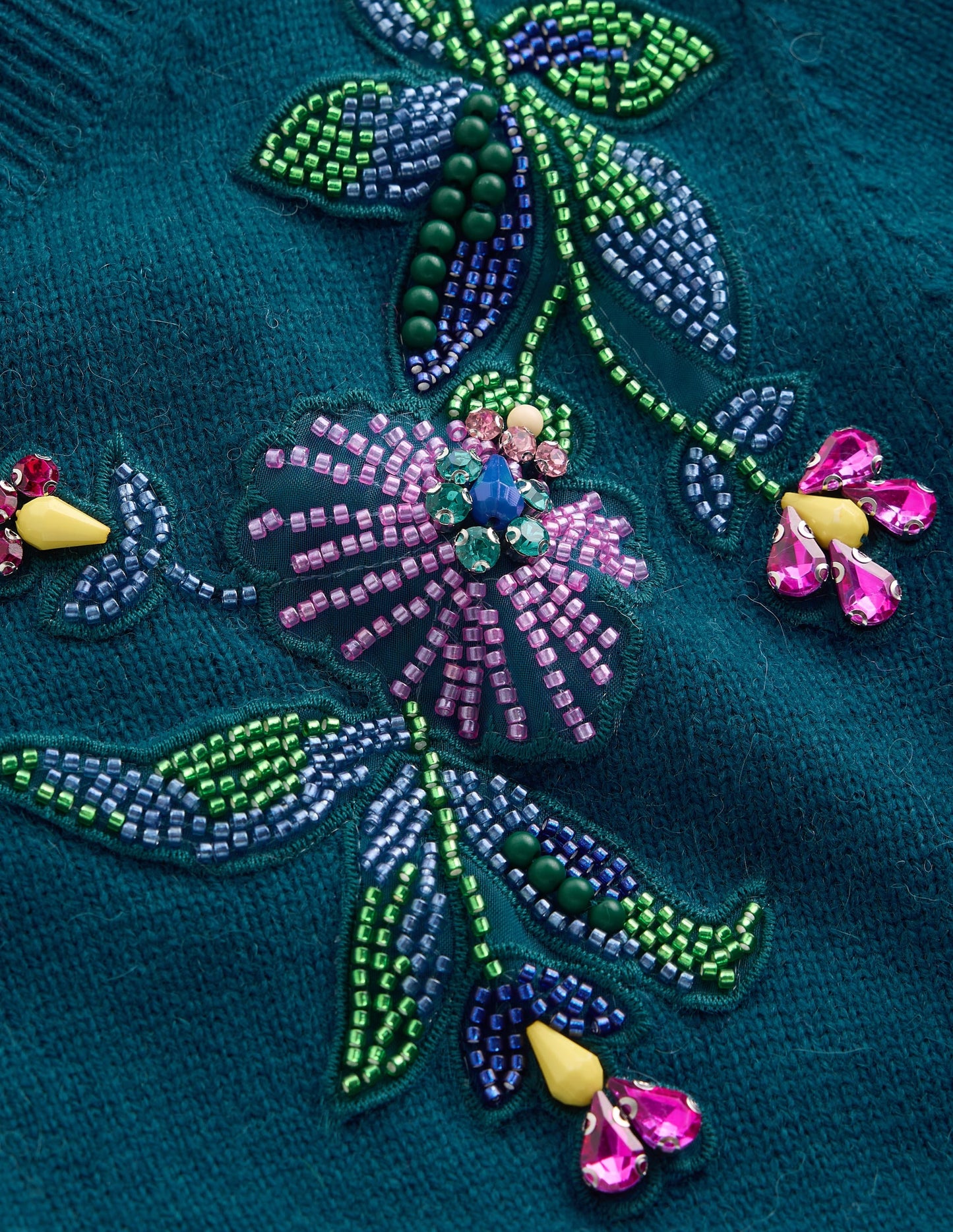 Ria Embellished Knit T-Shirt-Deep Aurora Blue