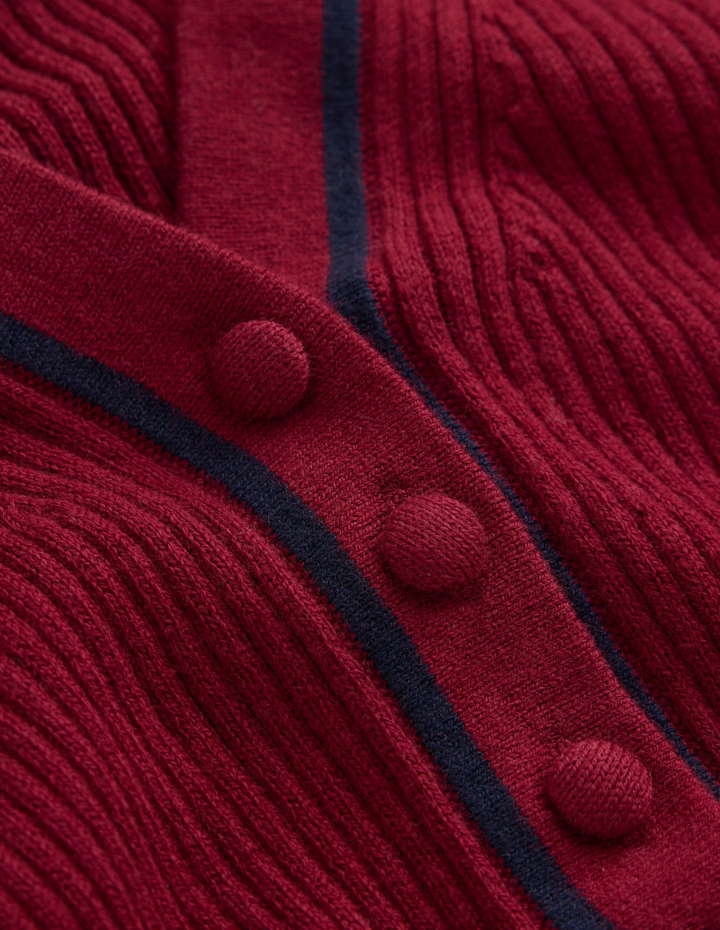 Paula Ribbed V Neck Jumper-Merlot