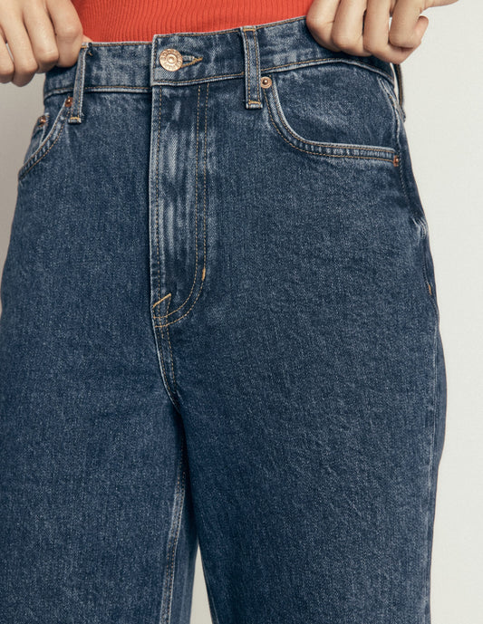 High Rise Column Leg Jeans-Dark Vintage