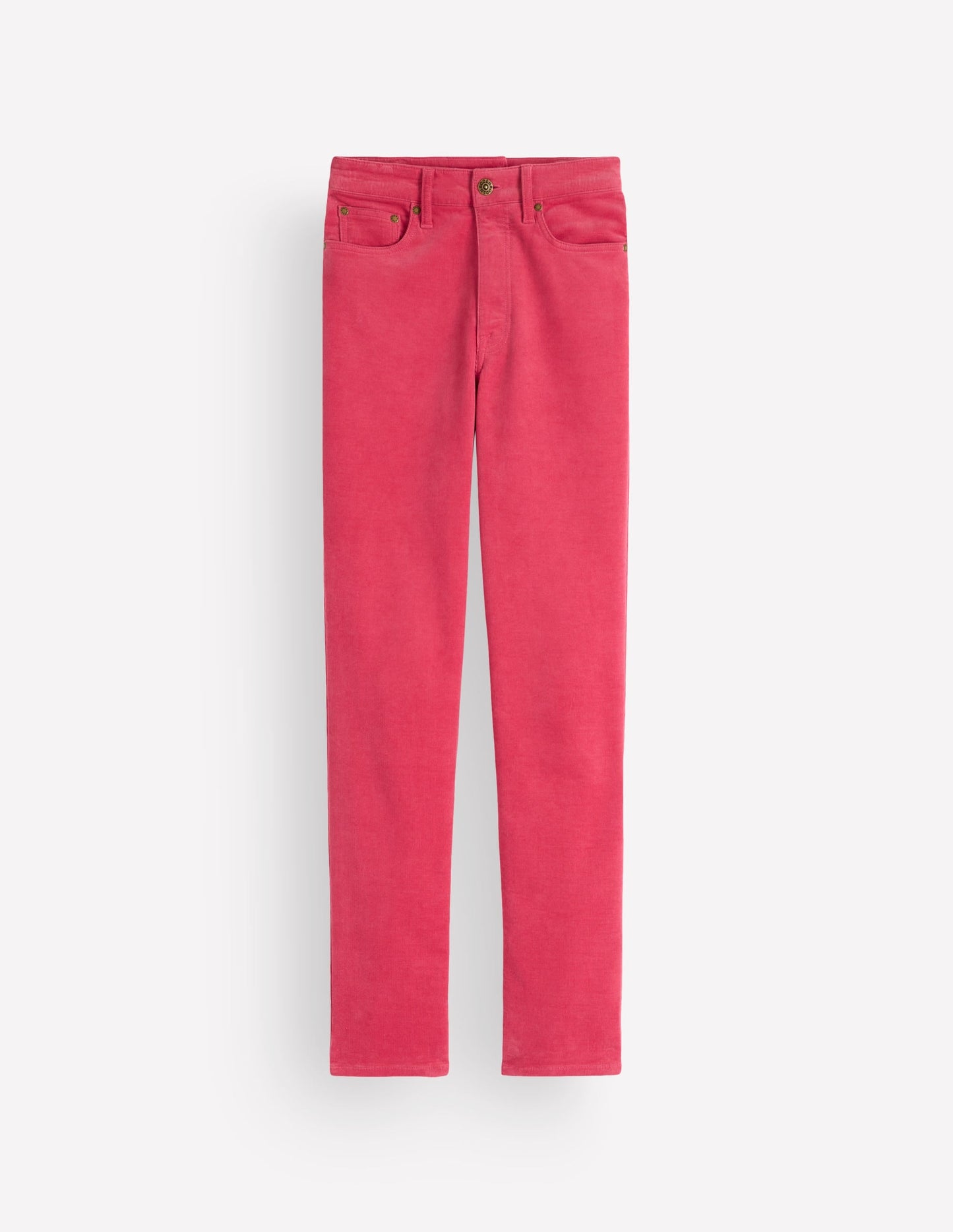 High Rise Cord Slim Jeans-Holly Berry