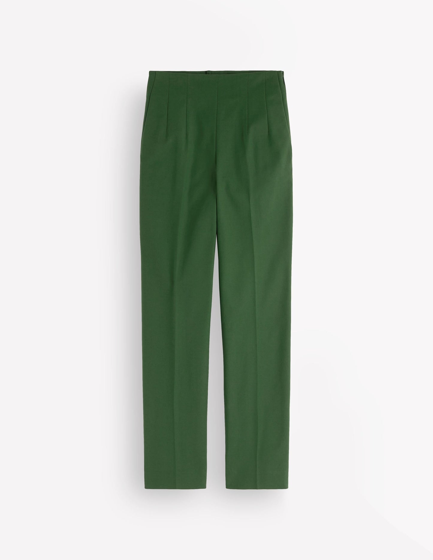 Slim Leg Cotton Trousers-Hunter Green