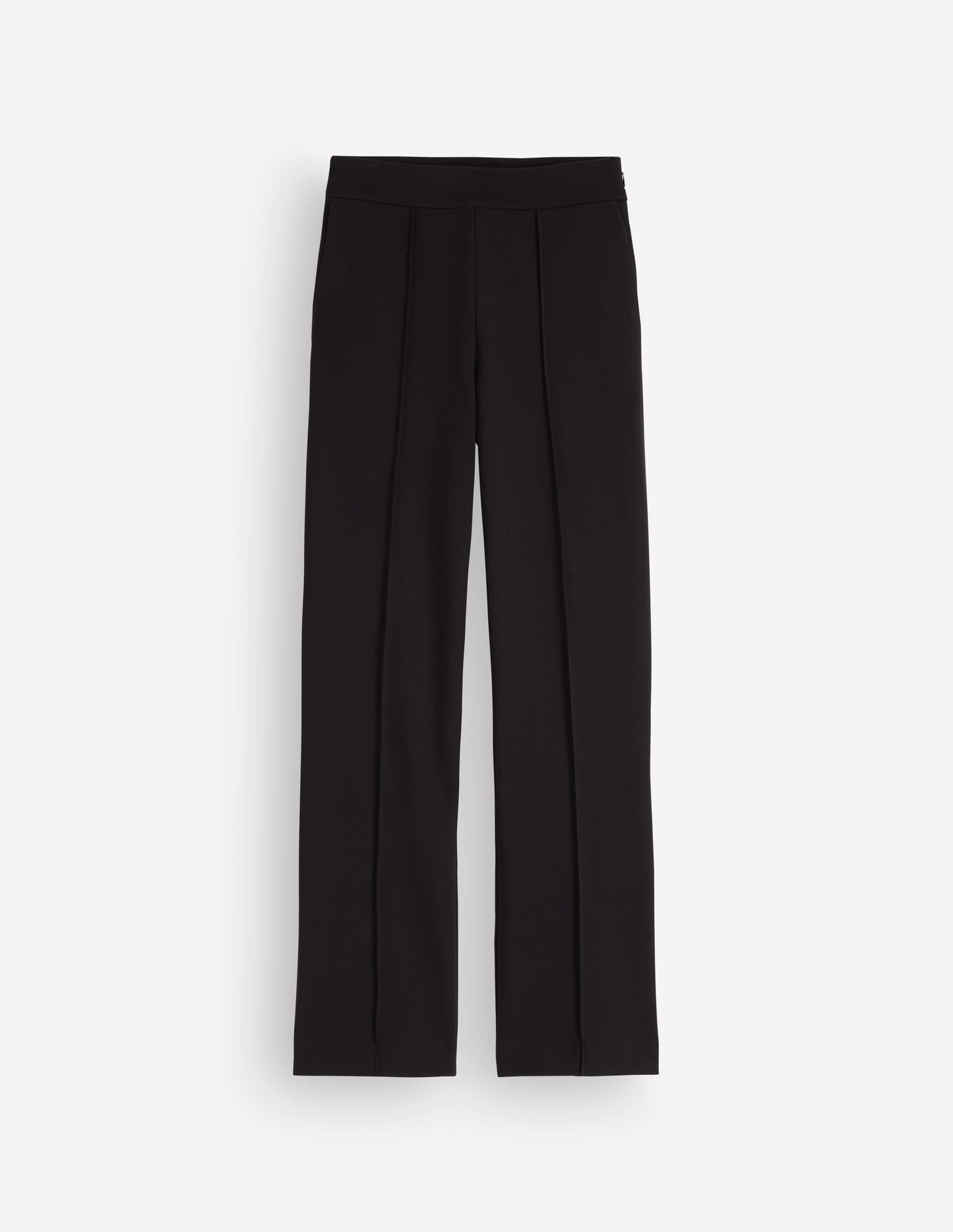 Straight Leg Ponte Trousers-Black