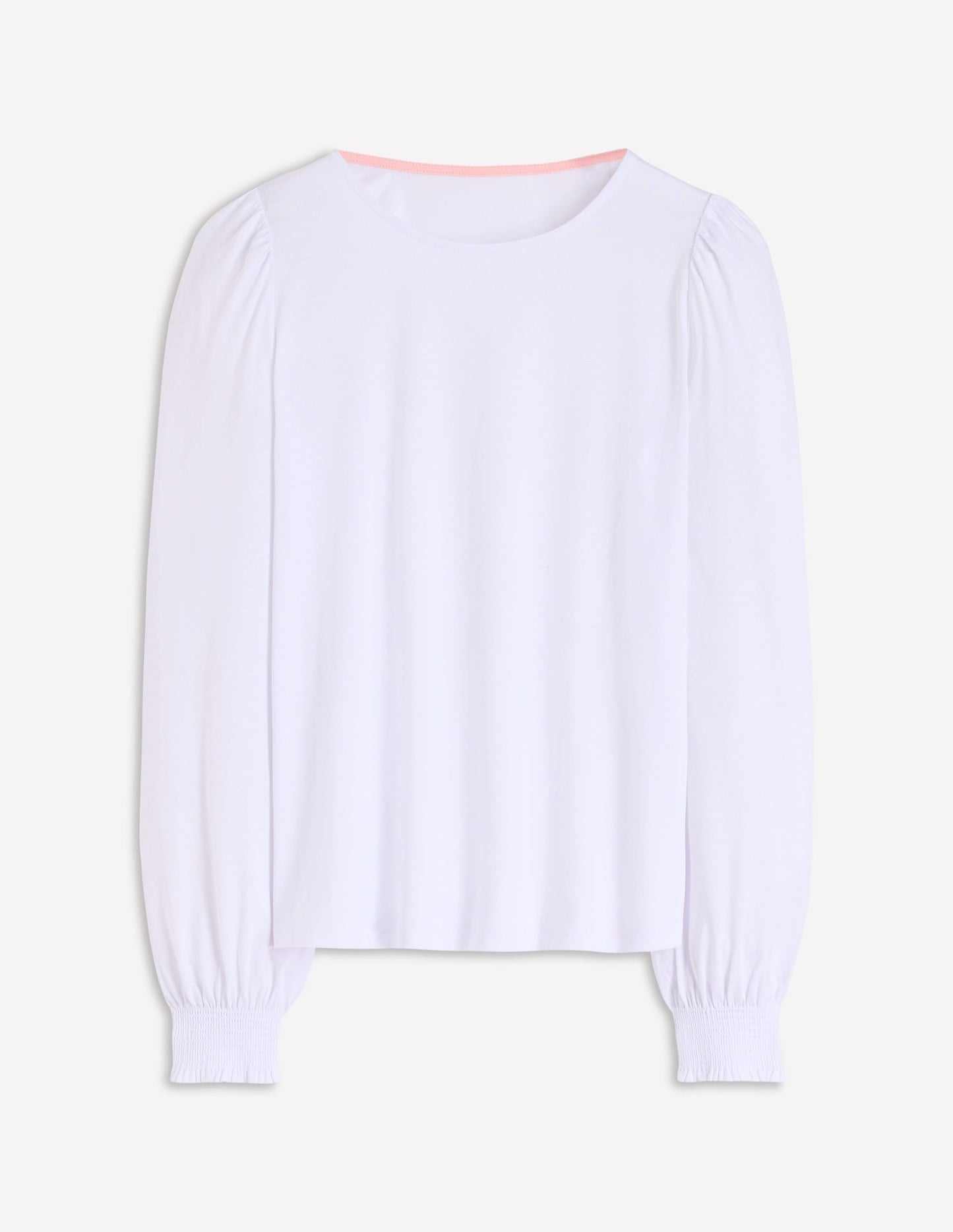 Smocked Cuff Supersoft Top-White