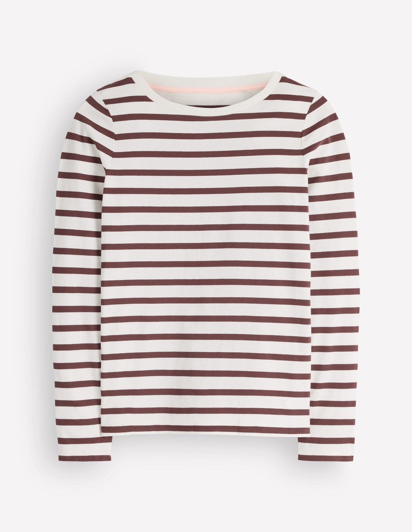 Olivia Long Sleeve Breton-Ivory and Bitter Chocolate