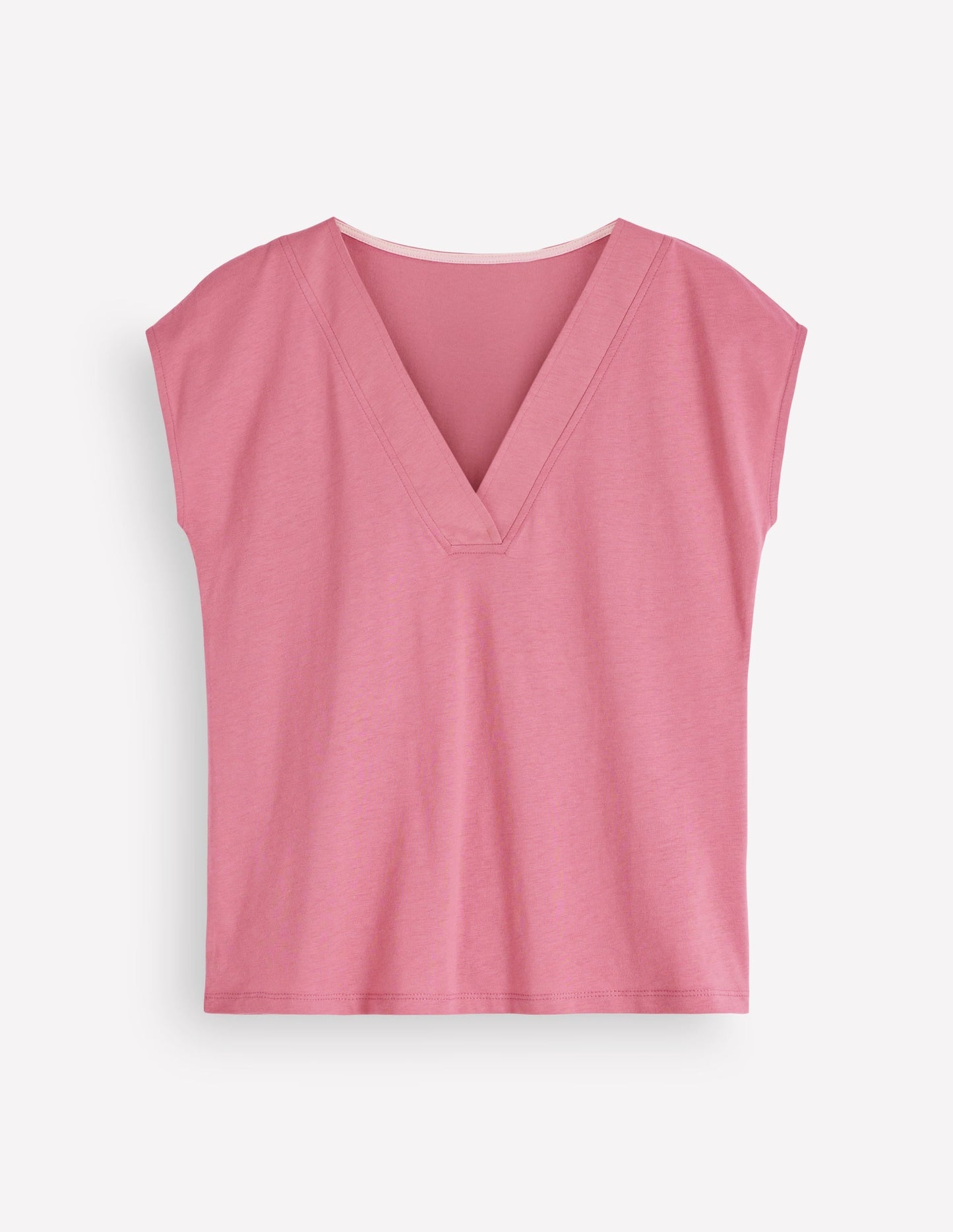 Supersoft V-neck T-shirt-Pink Heather