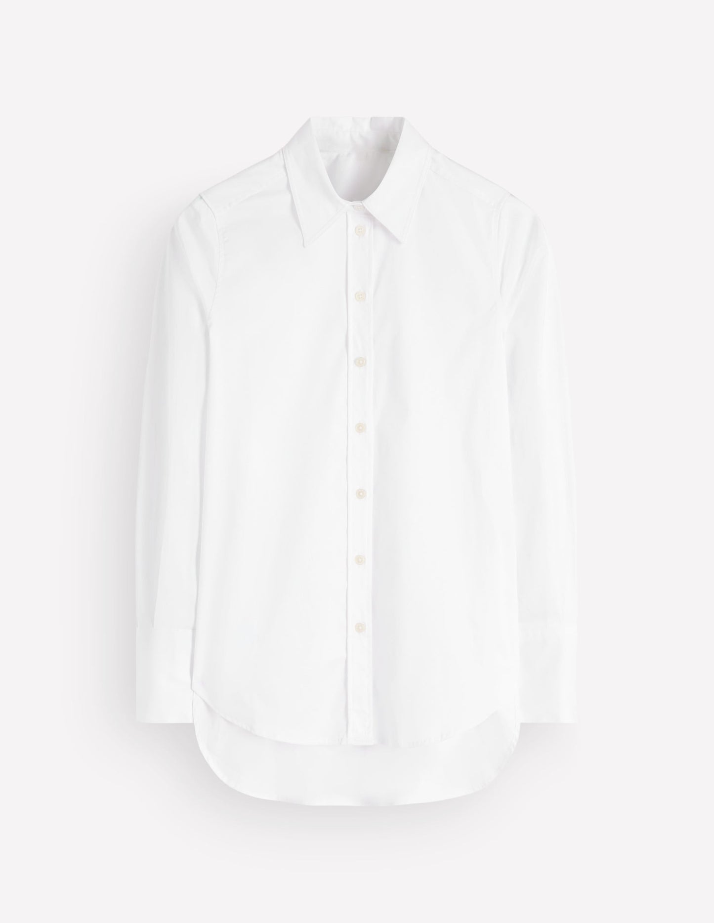 Anna Longline Cotton Shirt-White