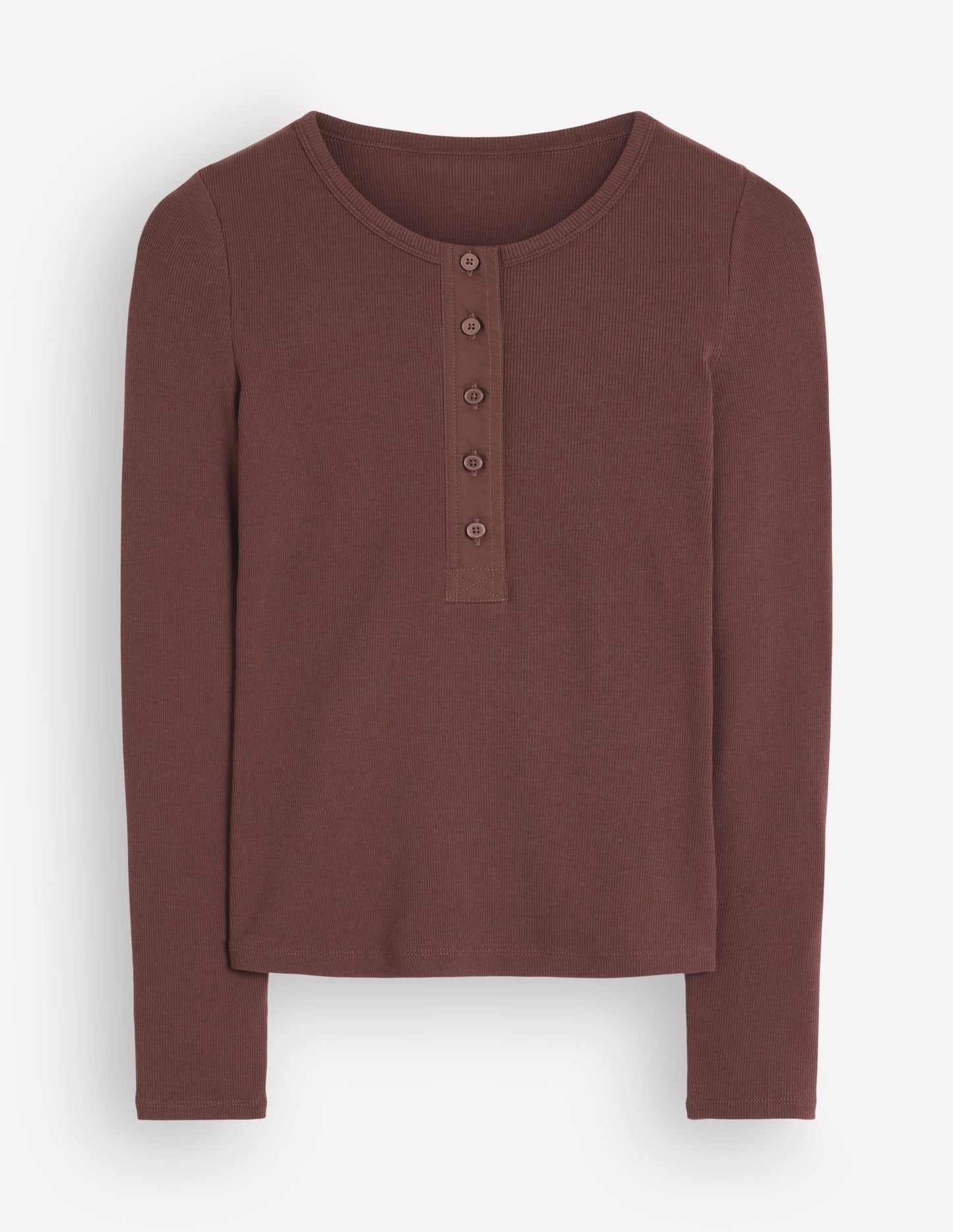 Ribbed Long Sleeve Henley-Fudgesickle