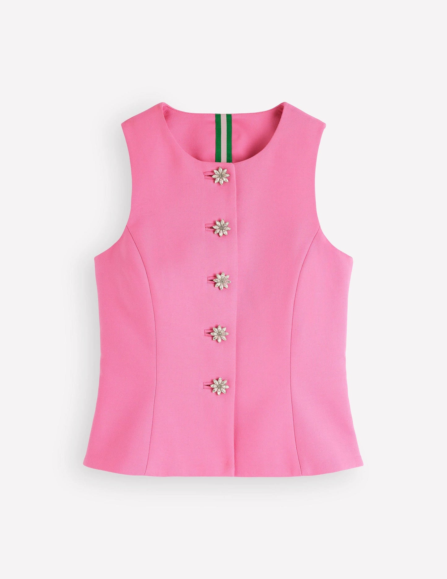 Textured Peplum Waistcoat-Wild Pink