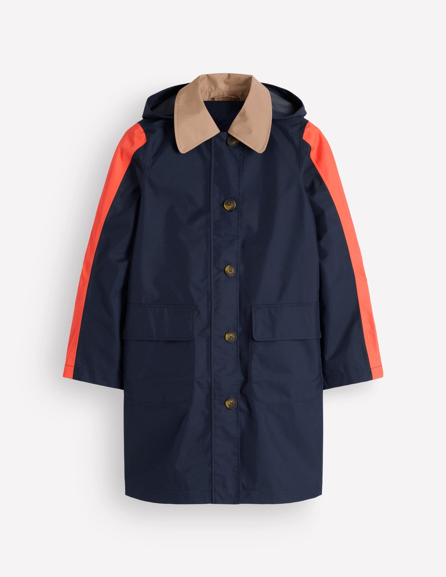 Colour block Raincoat-Navy